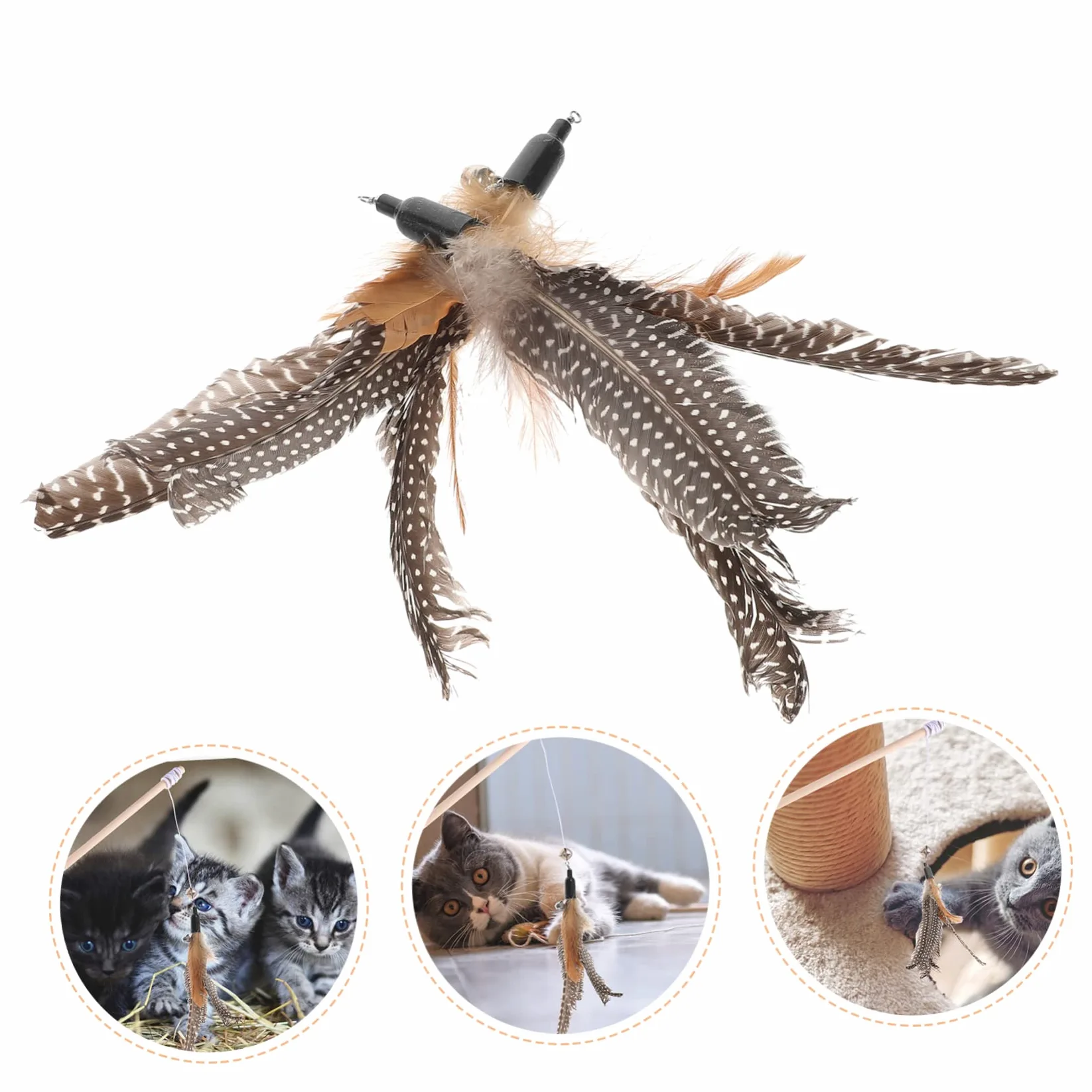 BESPORTBLE 32 Pièces Recharge Chat Teaser Chat Jouet interactif Jouet pour Chat Interactive Cat Toy Jeux pour Chat Baguettes de Chat Remplacement des Baguettes Teaser Chat la Plume