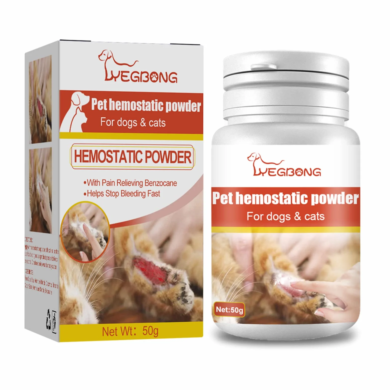 Poudre styptique médicamenteuse 50 g pour chiens chats soins de la peau
