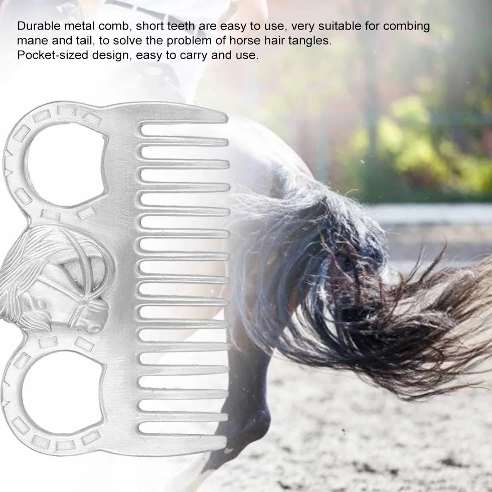 Peigne en Métal pour Crinière et Queue de Cheval, Outil de Toilettage Portable