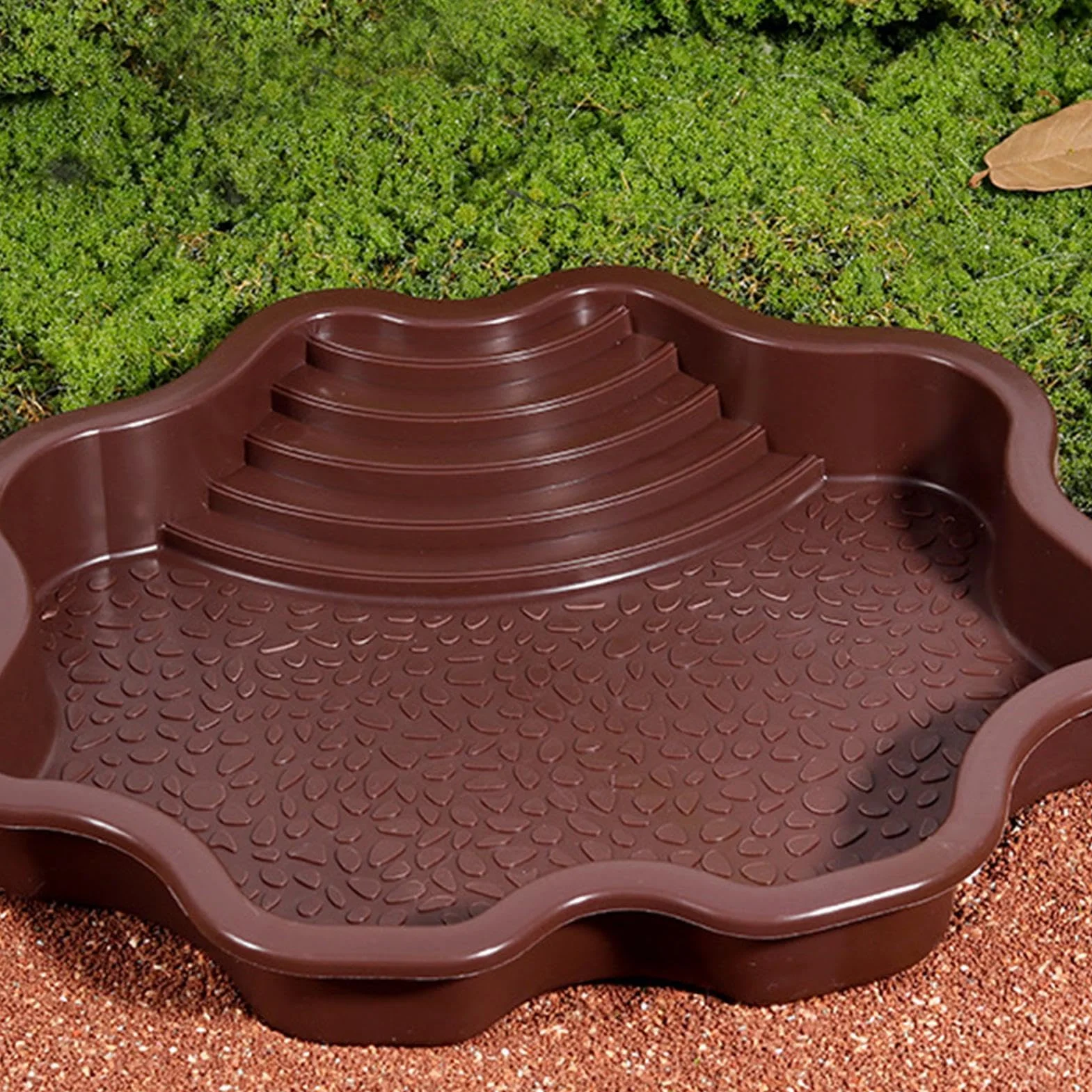Plat à tremper pour reptiles, bol d'eau et nourriture avec marches pour tortue de piscine