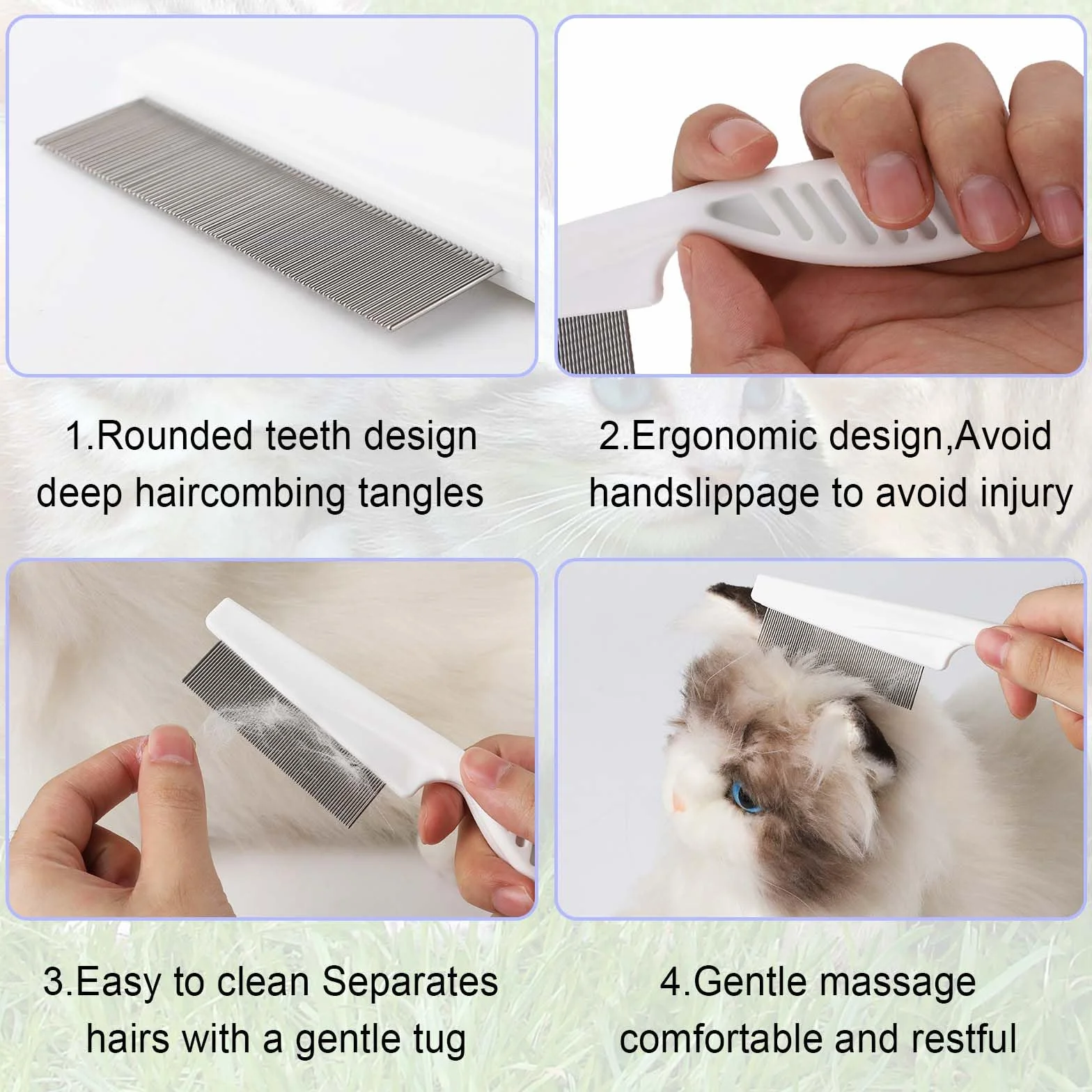 4pcs Brosse de Toilettage pour Animaux de Compagnie, Peigne à Puces pour Chat Peigne à Puces Chien Multifonctionnel Peigne à Puces pour Chiens Peigne à Cheveux pour Animaux de Compagnie