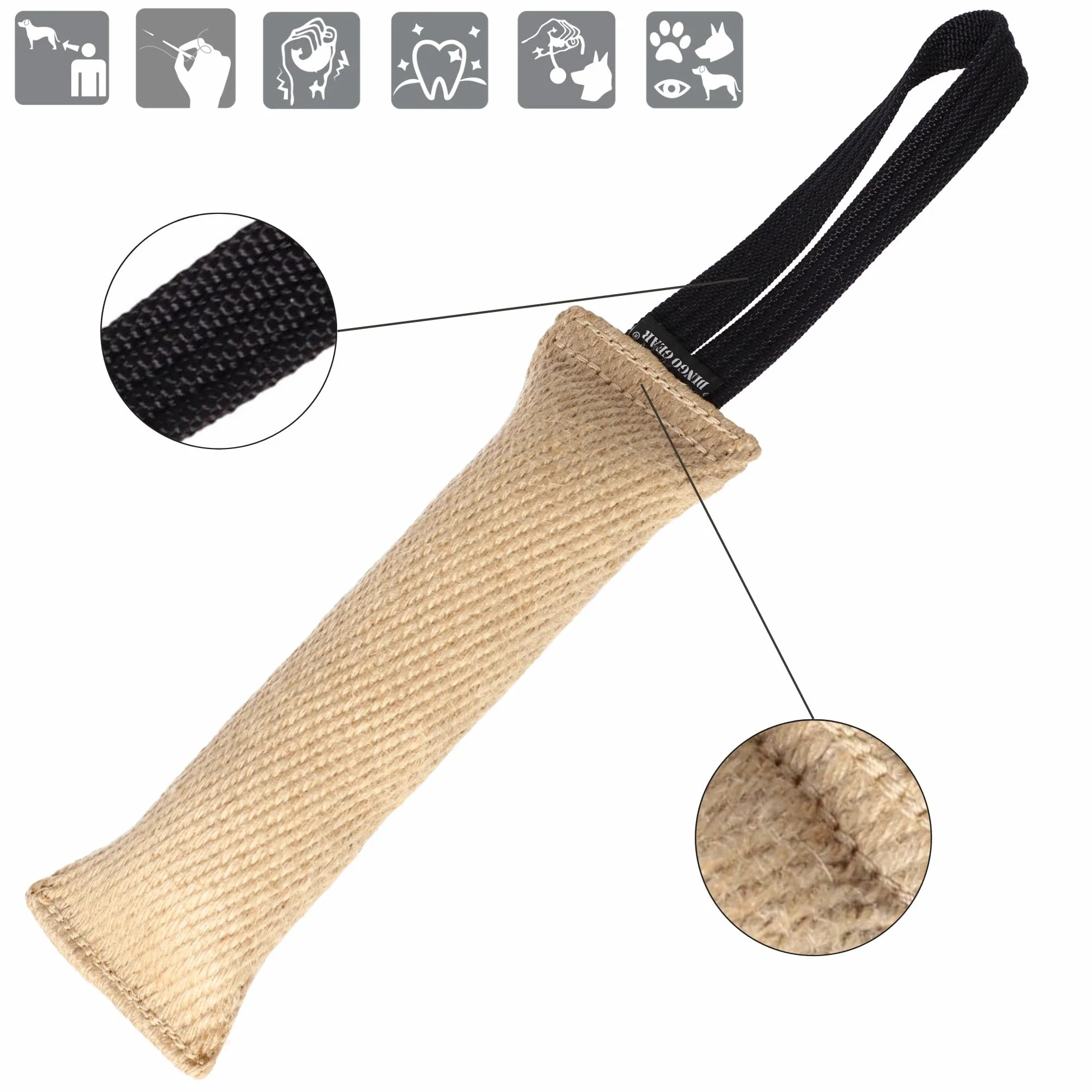 Jouet à Mordre en Jute Dingo Gear 28 x 6 cm pour Dressage Chien