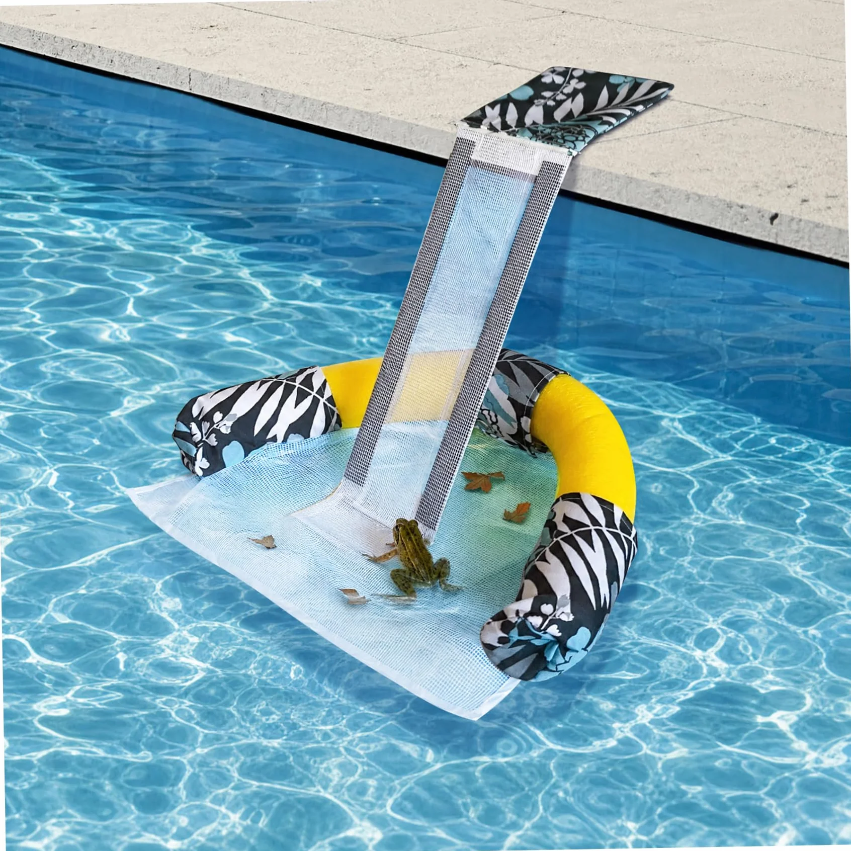 Rampe de Canard pour Piscine, Rampe d'Évacuation Animaux, Maille et Écumoire Feuilles Double Fonction