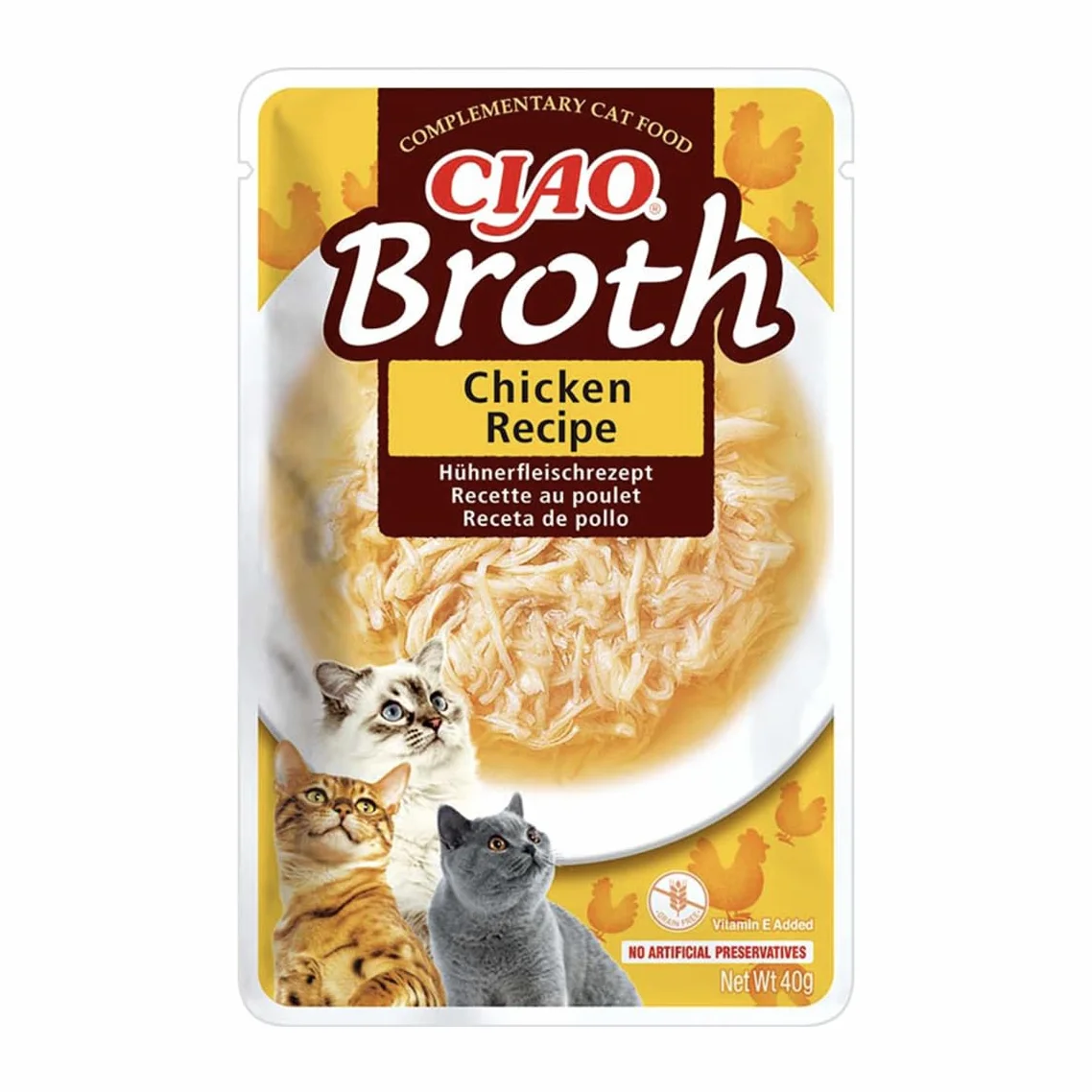 INABA Ciao Broth Poulet Friandise pour Chat Humide Sauce 1 x 40g