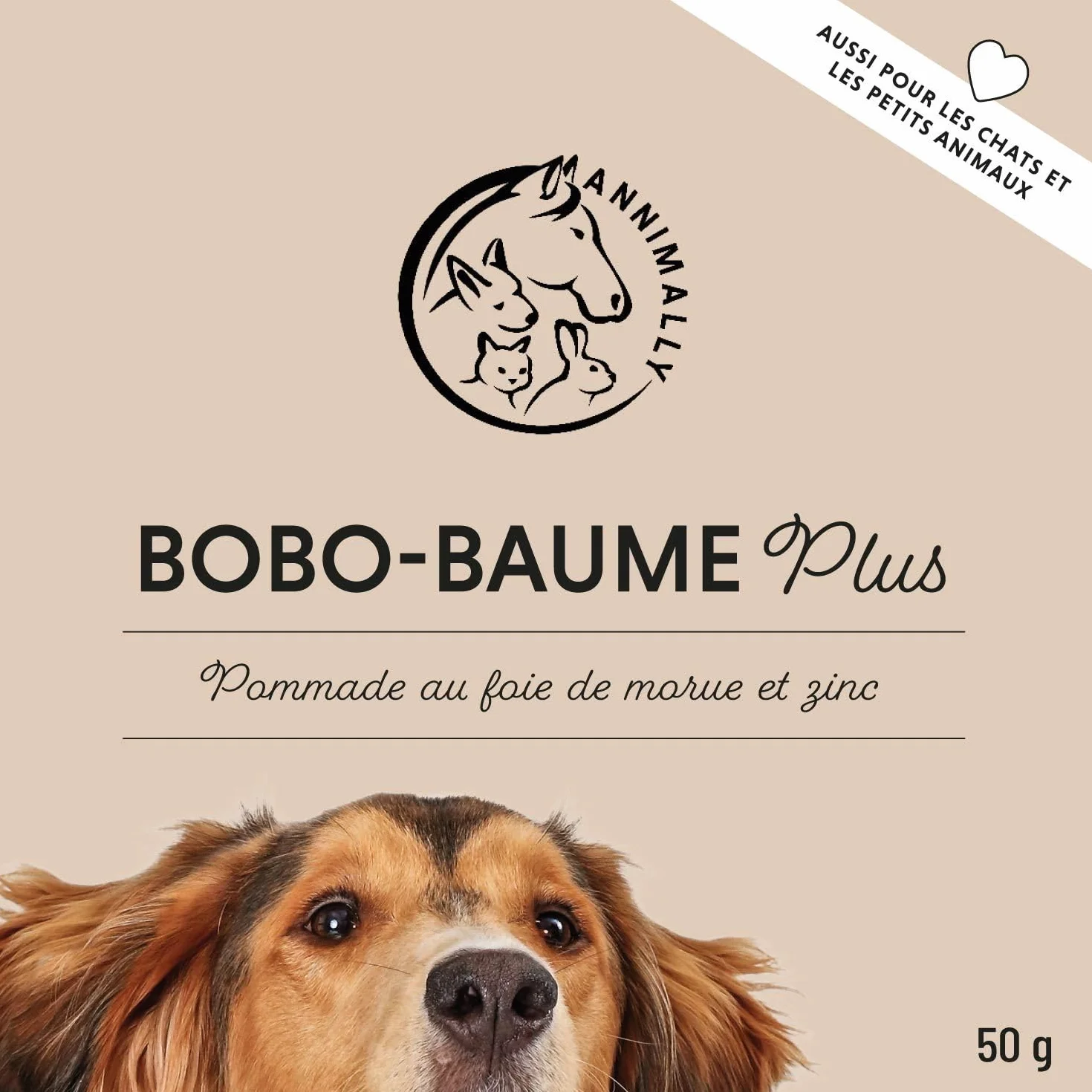 Pommade au Foie de morue et au Zinc pour Chiens 50g - Baume pour blessures, eczéma et escarres