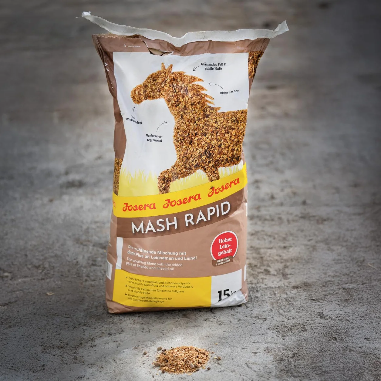 JOSERA Mash Rapide 15 kg Aliment Premium pour cheval Sans céréales