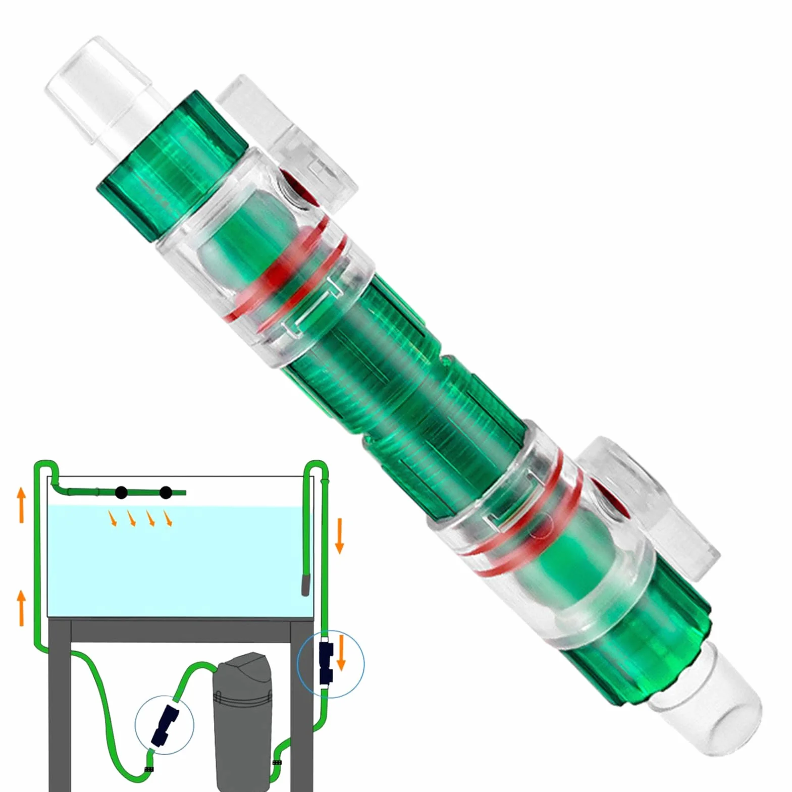 Aquarium de soupape à double robinet - Connecteur de tuyau de tuyau de poisson à poisson | Vanne de soupape Release rapide Pompe à air Vannes de commande d'écoulement d'aquarium pour le sel d'eau fraî