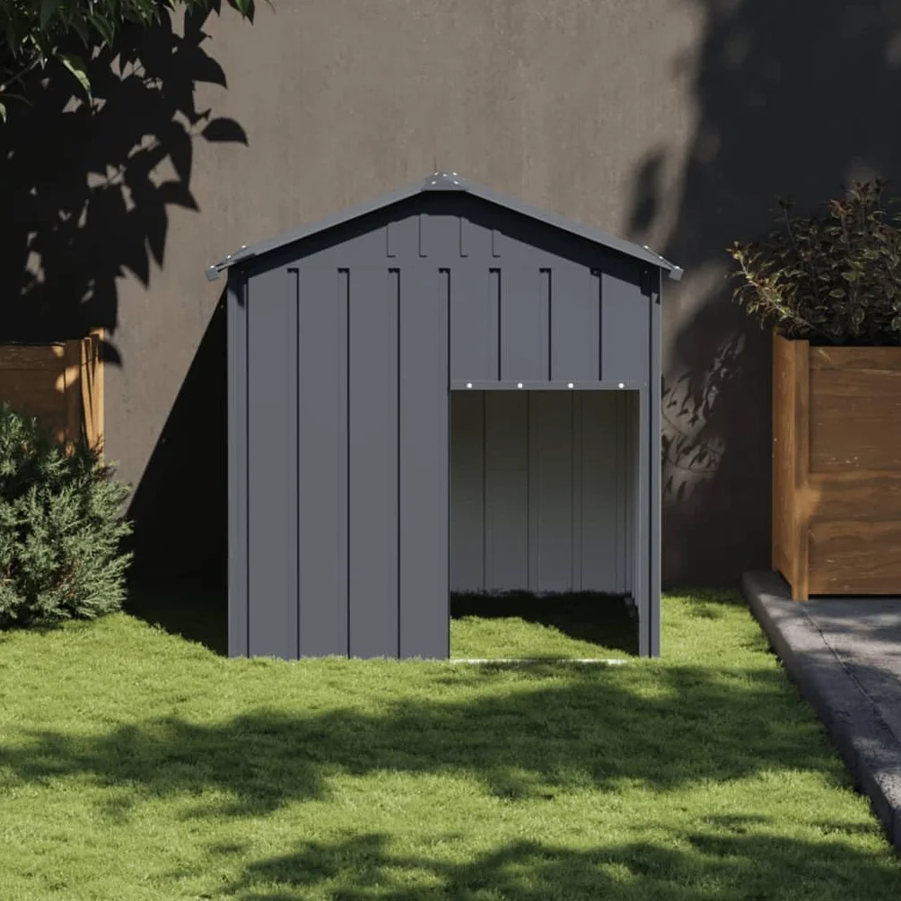 Chenil d'extérieur pour Chien Enclos Cage Métal avec Toit Anthracite Acier galvanisé