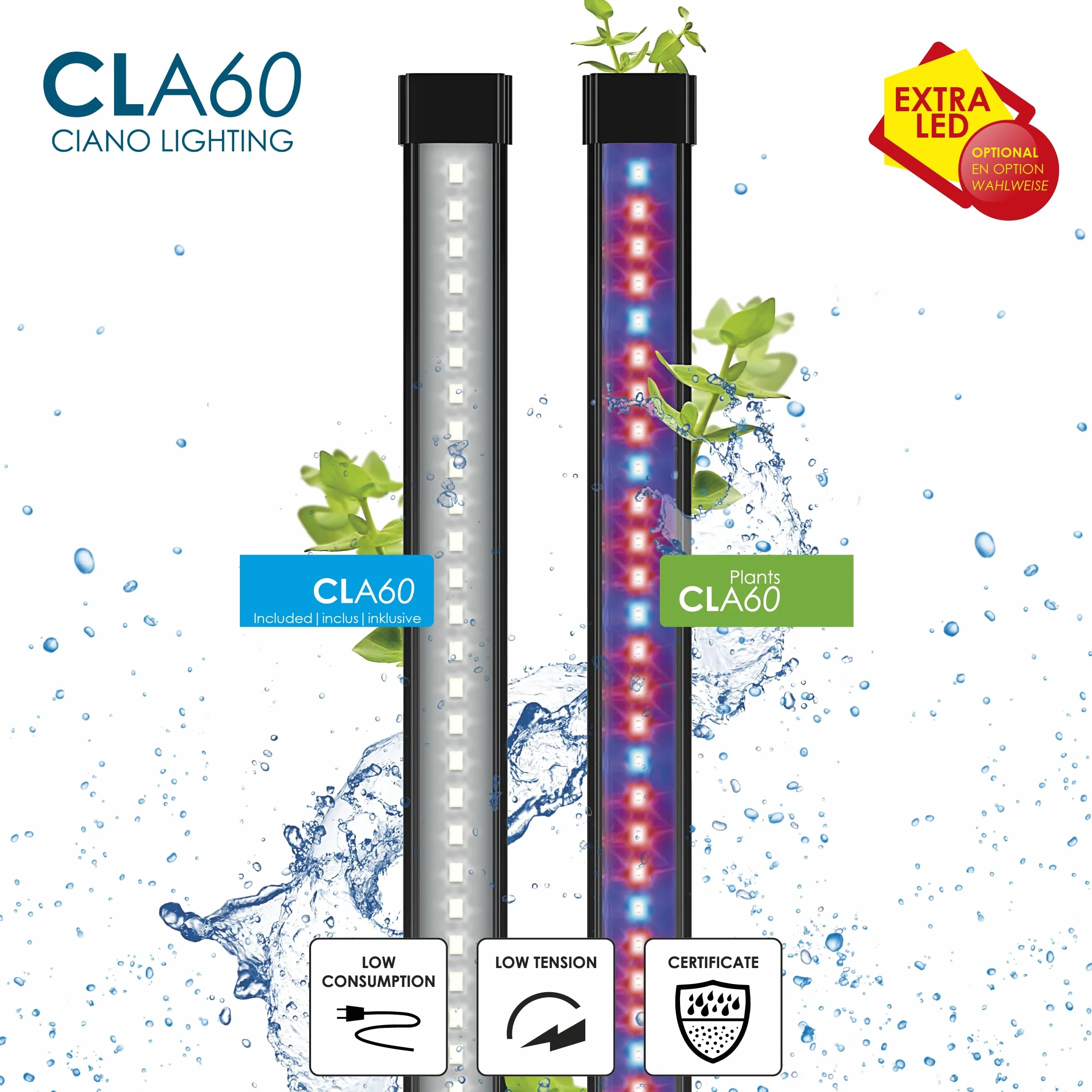 Ciano Aquarium 60 Blanc 58L Filtre LED Chauffage