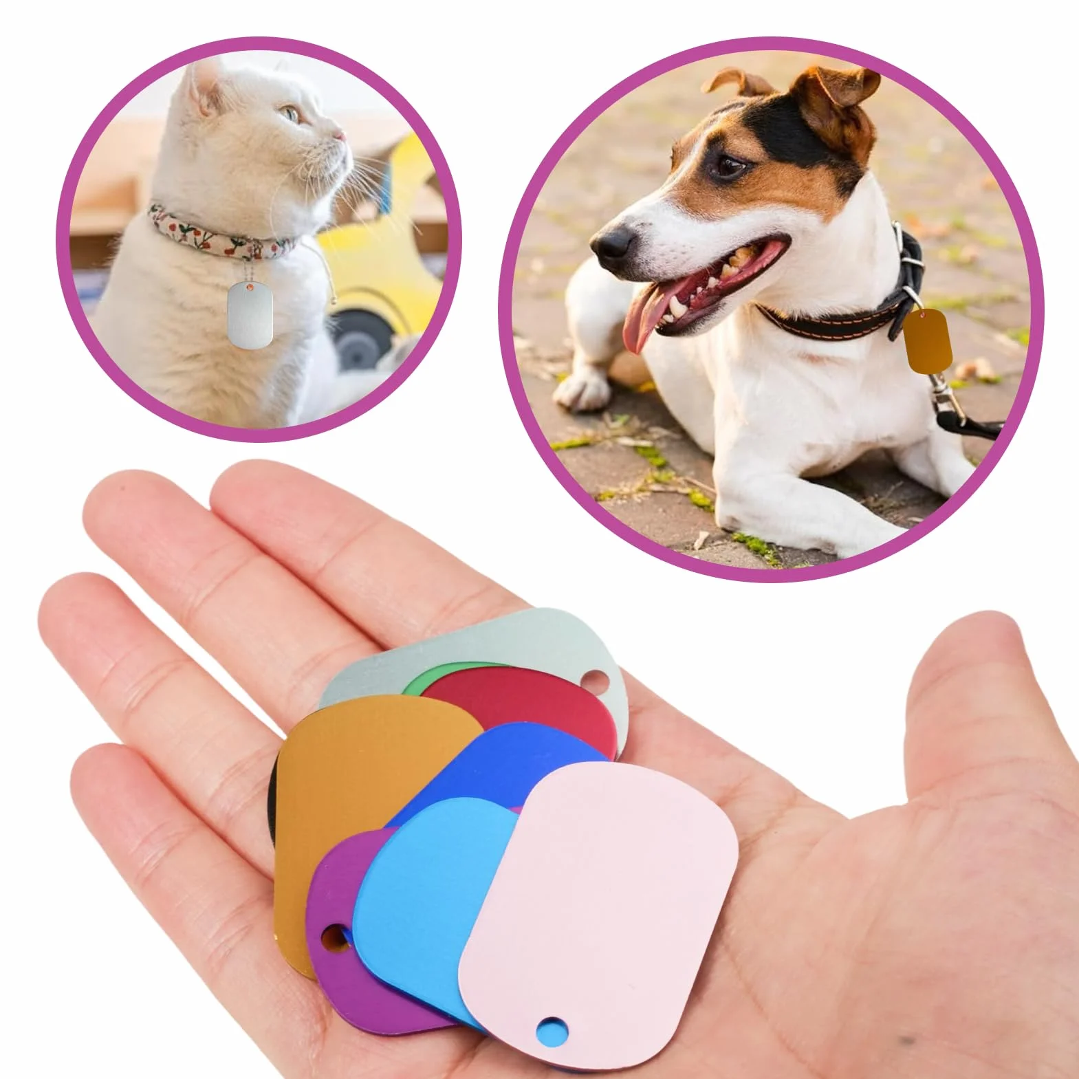 10 Médaillons en Métal pour Animaux,Medaille Chien Avec Gravure, Charmes Chien, Plaque Metal, Accessoires Antiperte pour Colliers et Porte-clés