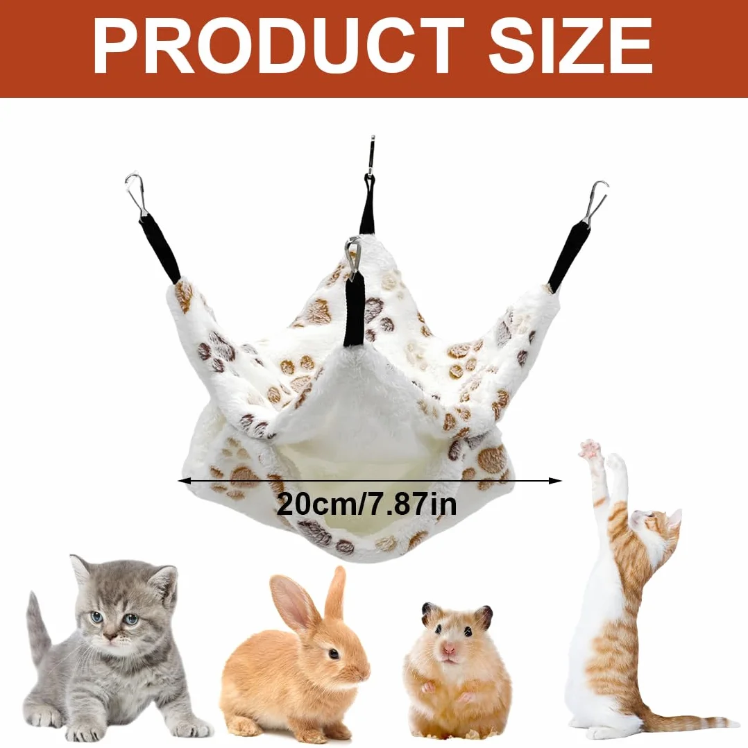 WeddHuis 1 Pièce Hamac pour Cobaye pour Ratons laveurs Petits Animaux Doux Chaud Flocon de Laine Animaux de Compagnie Accessoire de Cage Hamac pour Petits Animaux pour Dormir Hamster (Étoile)