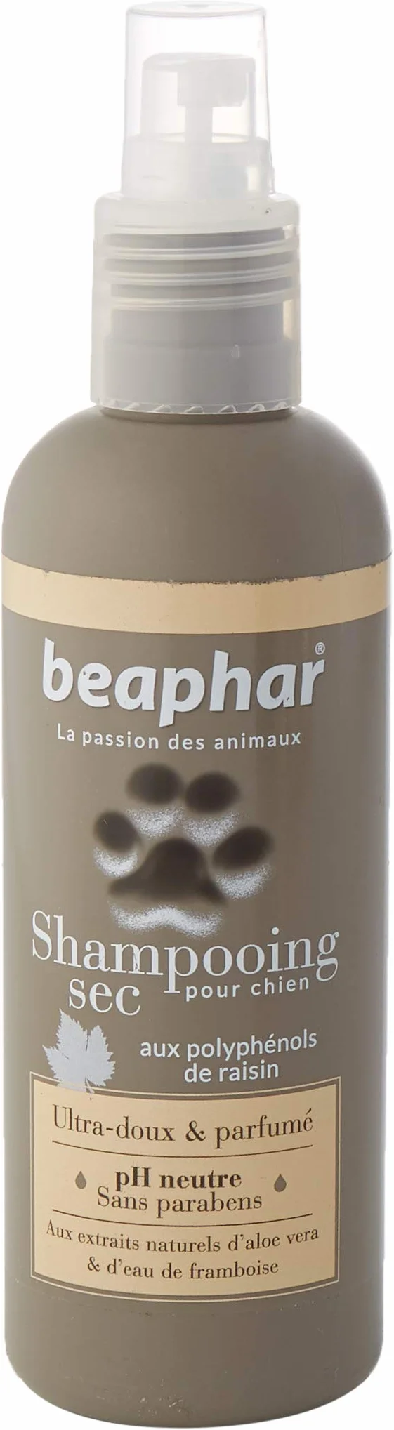 BEAPHAR – Spray Shampoing Sec Premium Ultra-Doux pour Chien – Extraits naturels d'Aloe Vera et de l'eau de Framboise – Fortifie et redonne de l'éclat au Poil – Prêt à l'emploi, sans rinçage – 200 ML