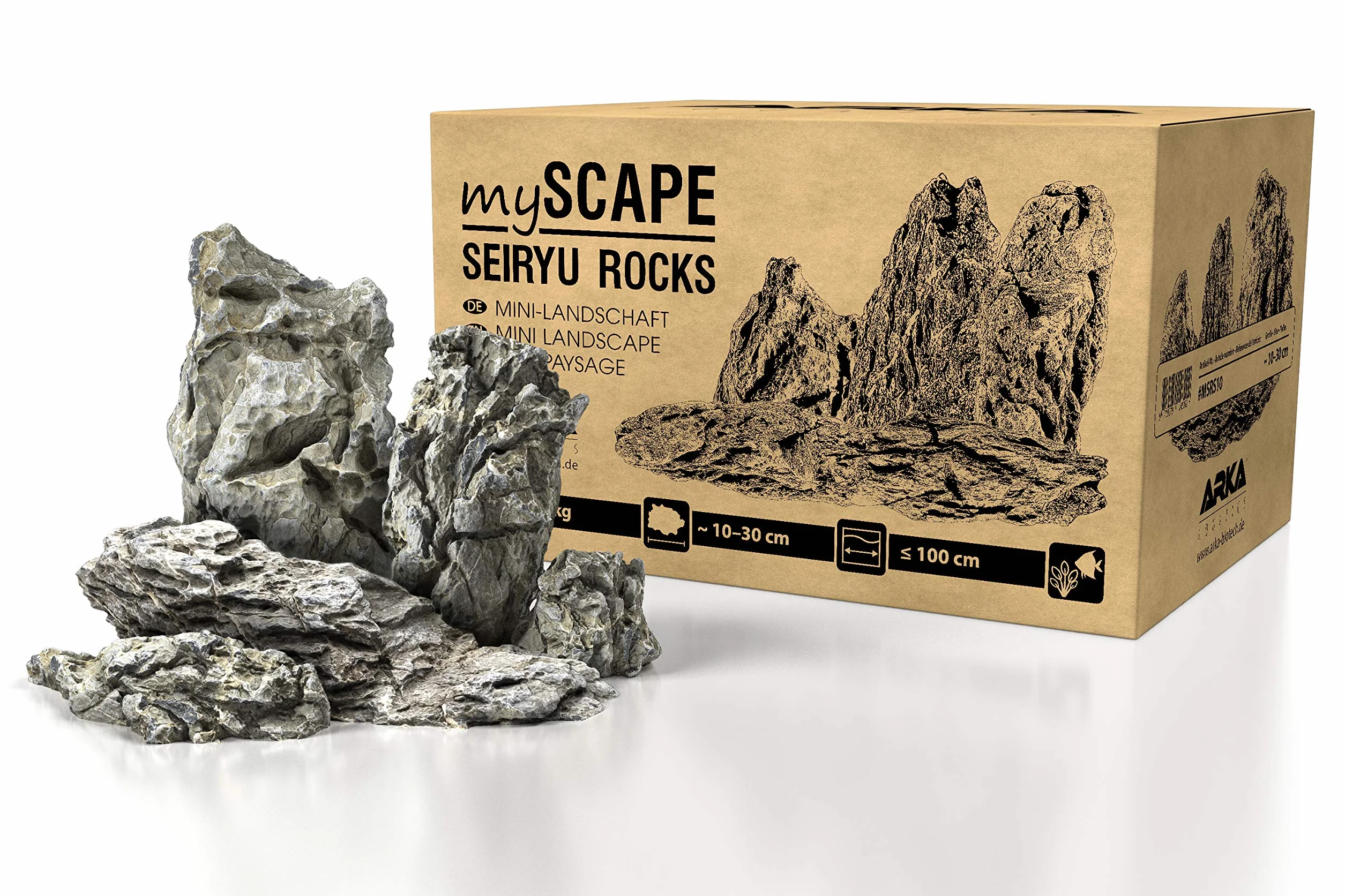 ARKA mySCAPE-Rocks Seiryu Pierres Naturelles d'aquascaping pour Aquariums d'eau Douce et Terrariums