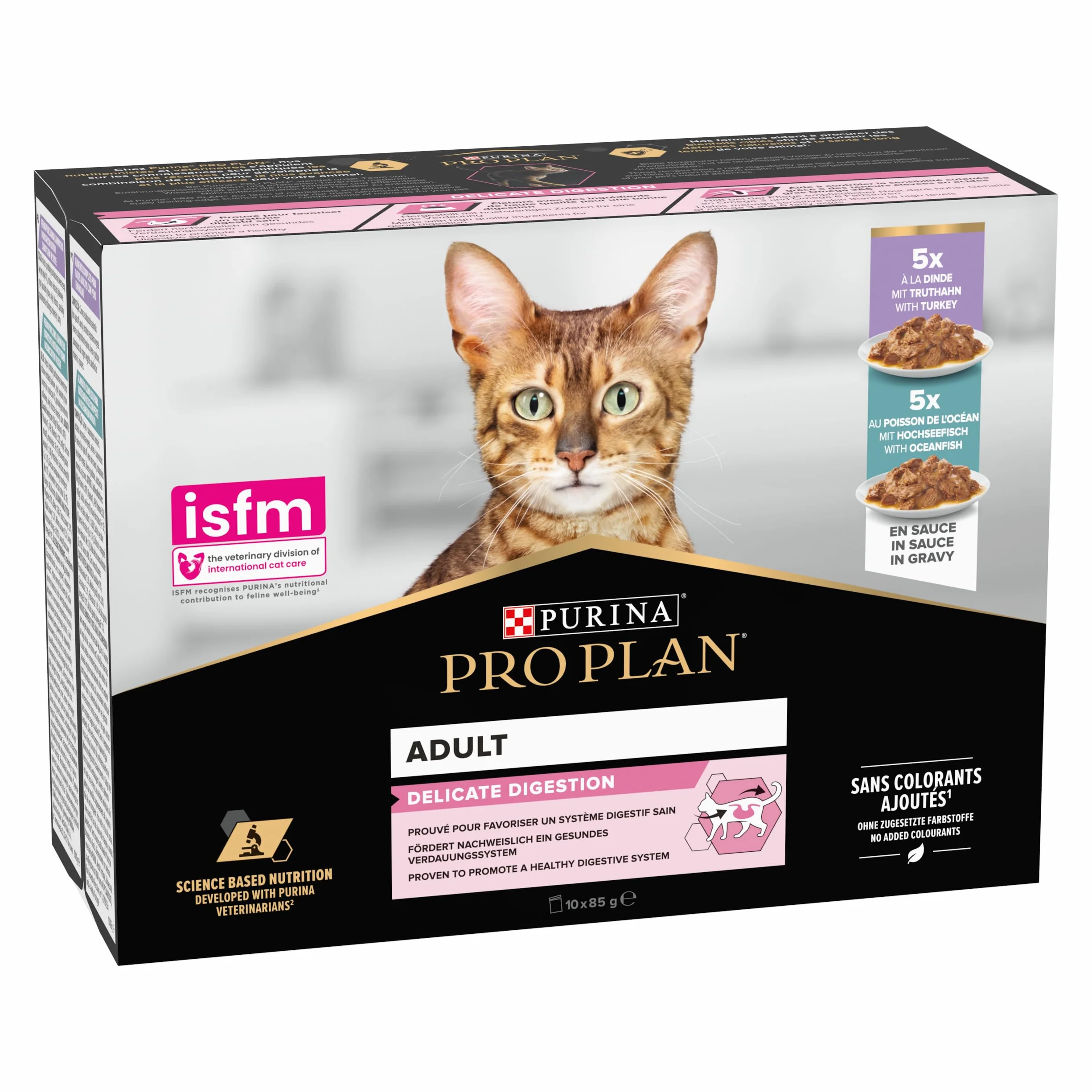 Pro Plan Adulte Delicate Digestion Dinde Poisson Sauce 10x85g