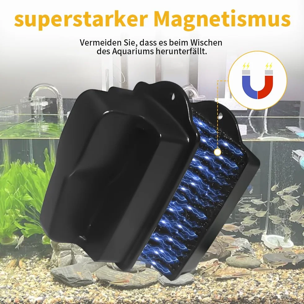 Brosses magnétiques de nettoyage pour vitres d'aquarium Lot de 2 ≤ 15 mm