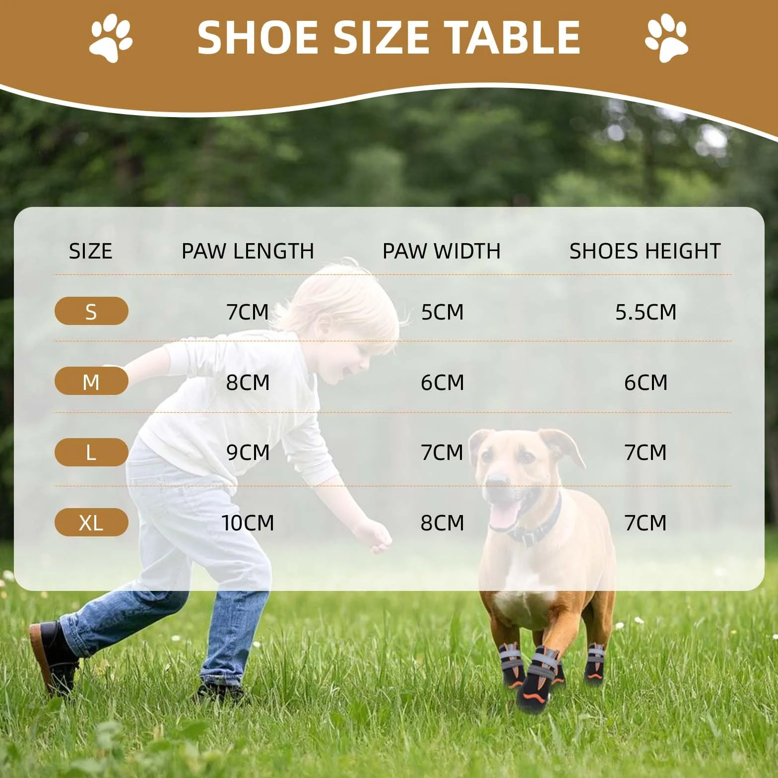 OHCOZZY Imperméables Bottines Chien Antidérapantes Sangles Réfléchissantes Semelles Résistant à l'usure 4 Pièces Orange