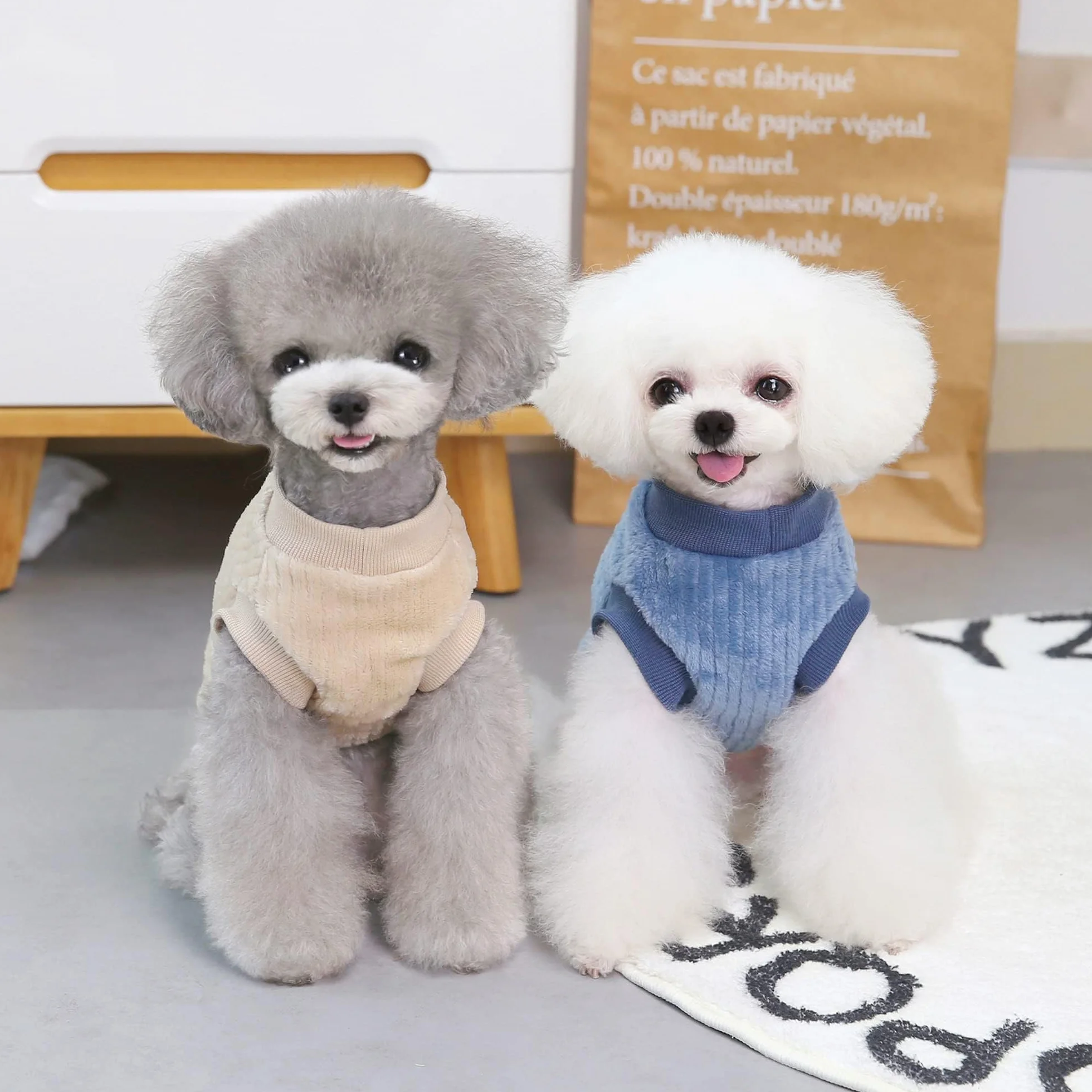 YAODHAOD Pull en peluche pour chien et chat - Hiver - Chaud - Taille M - Bleu