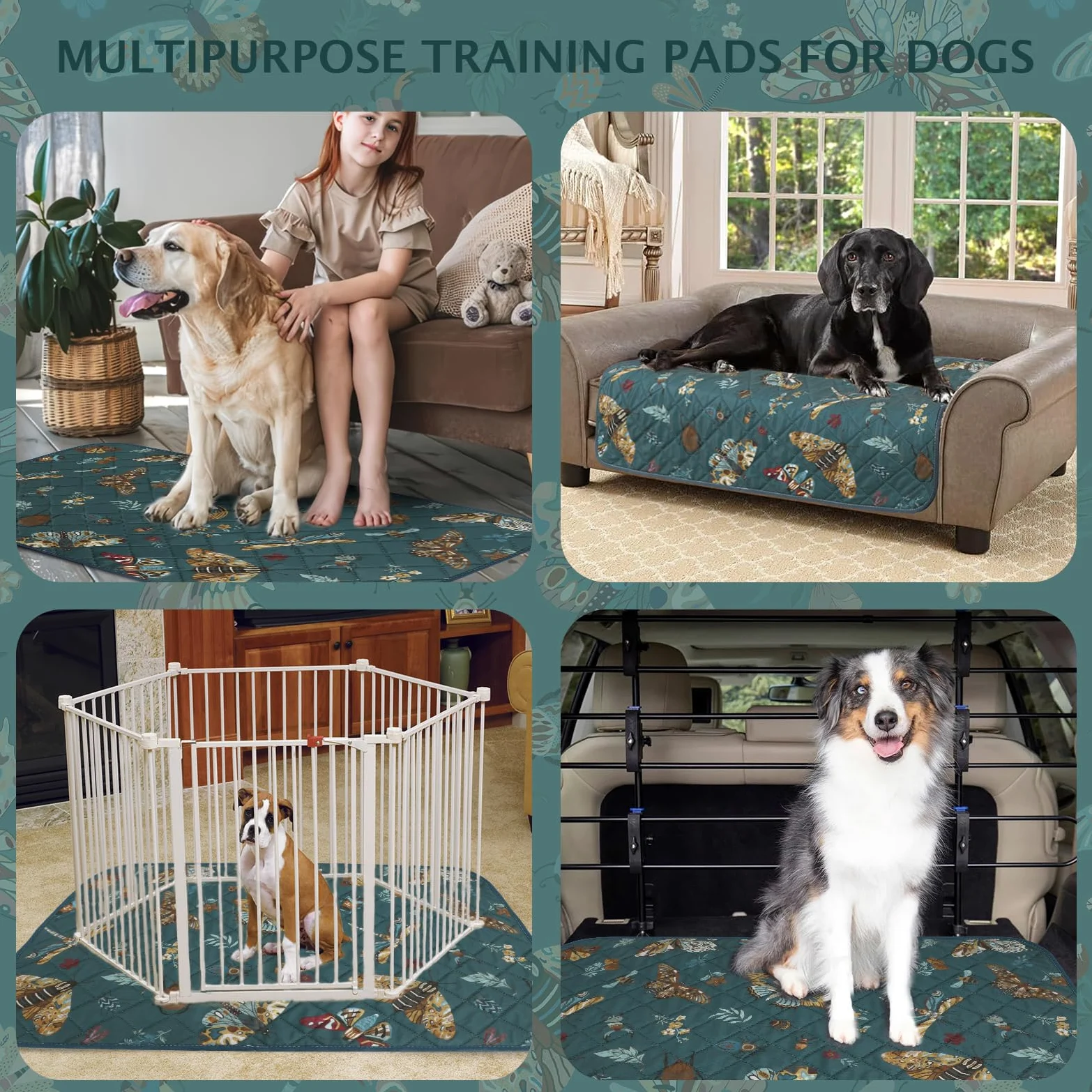 IEUUMLER Lot de 1 Tapis pour Chien Lavable Antidérapant, Puppy Pads Anti-Fuite et Résistante, Réutilisables,Super Absorbant, Antidérapants,alèse pour Chat et Chien EU014