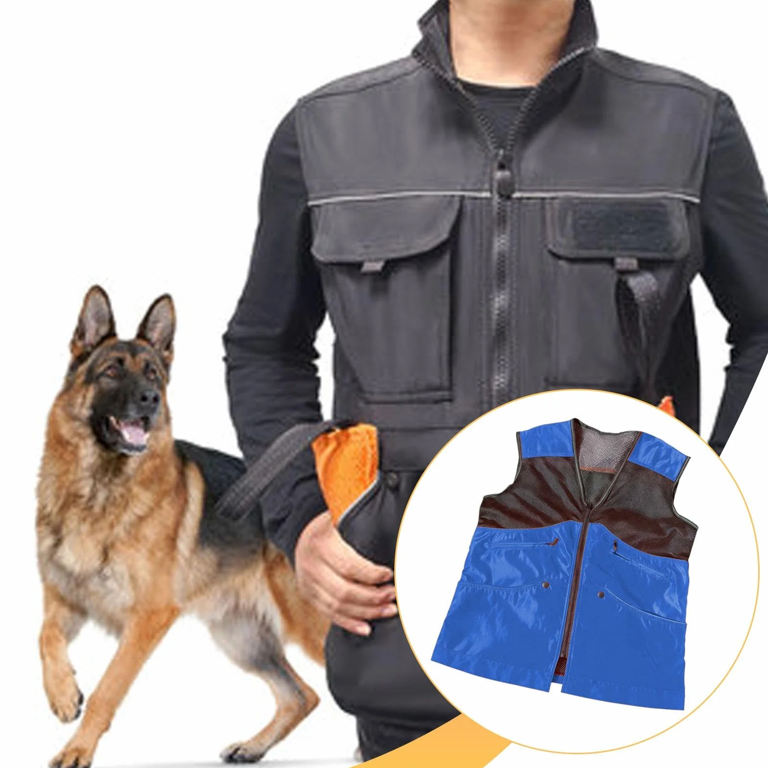 Gilet de Dressage pour Chien XXL avec Poches, Veste Multifonctionnelle en Nylon