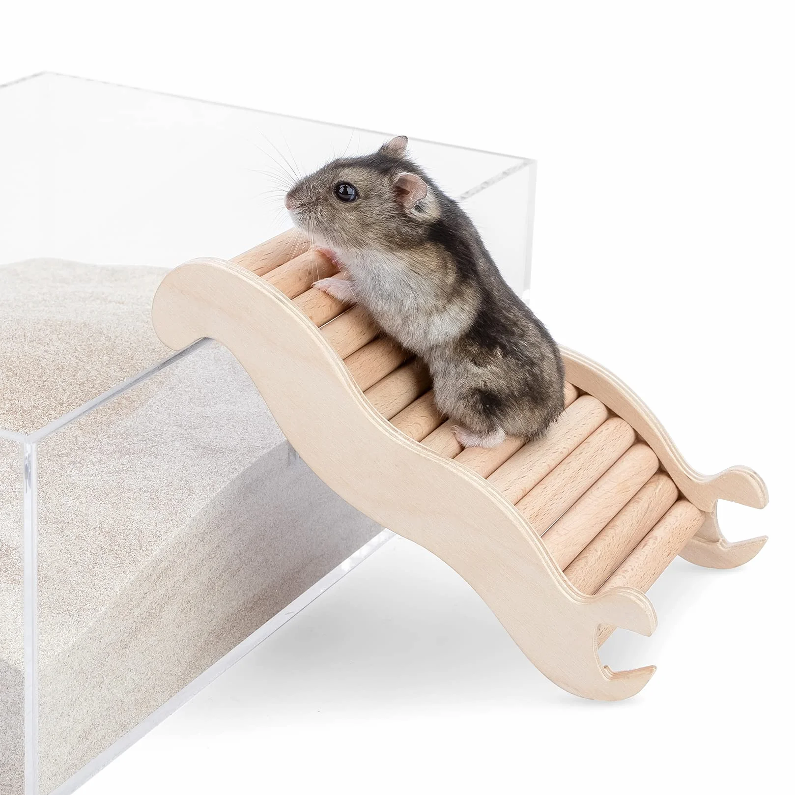 Niteangel Pont en Bois pour Hamsters, gerbilles, Souris et Petits Animaux (16 CM)