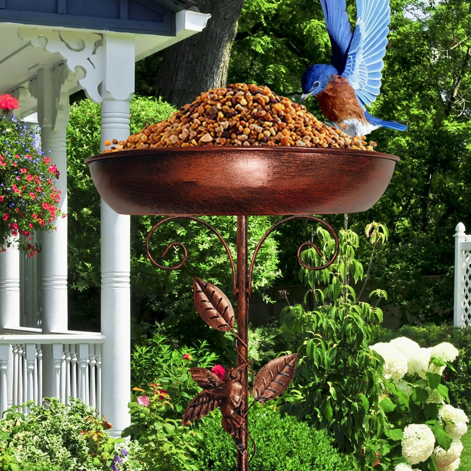 Bains d'oiseaux pour l'extérieur Cuvette À Eau en Métal Antirouille | Bain À Oiseaux Pour Patio Pour le Patio la Cour le Balcon le Jardin la Pelouse la Décoration l'Eau le Colibri l'Étang la