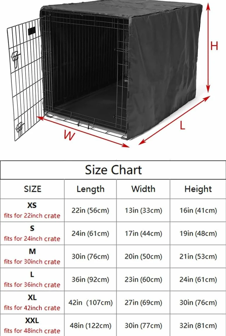 Housse de cage pour chien 55,9 cm Imperméable Respirante Protection solaire Été/hiver