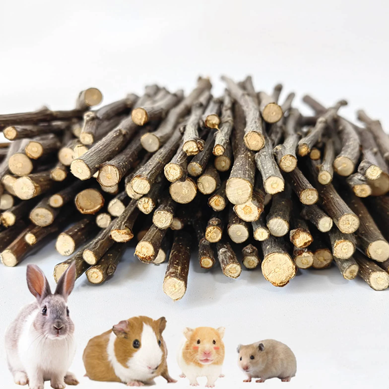 Bâtonnets de Pomme pour Animaux de Compagnie, Bâton à Mâcher De Pomme,Branche De Pomme Molaire,Petit Jouet pour Animaux De Compagnie,pour Chinchilla Cobaye Hamster Lapin