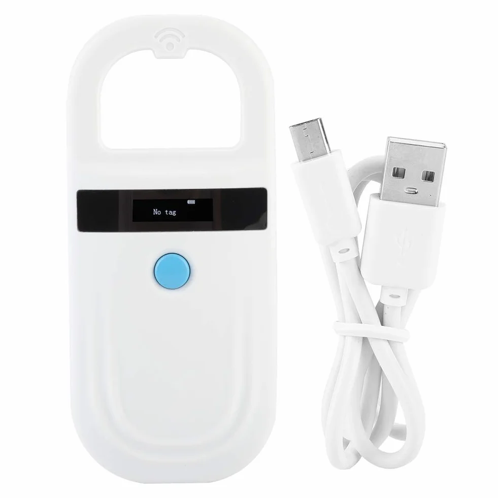 Lecteur Animal Universel Tenu dans la Main de Lecteur de micropuce RFID de Scanner de micropuce d'animal familier de Lecteur Portable de Puce de 134.2KHz pour l'ISO 11784/11785, FDX-B et ID64 RFID