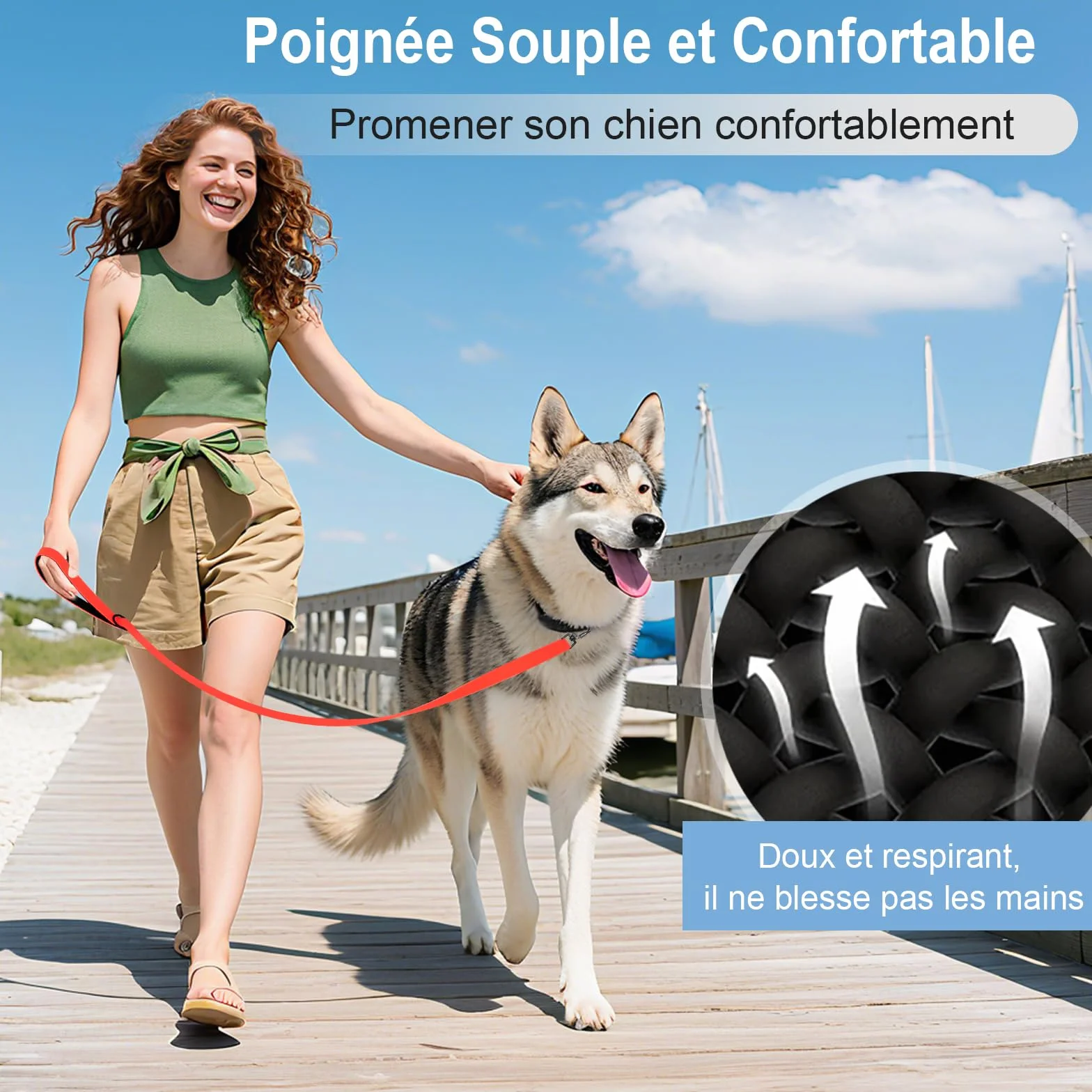 Longe pour Chien 1,8M-30M Laisse de Dressage étanche pour Chiens