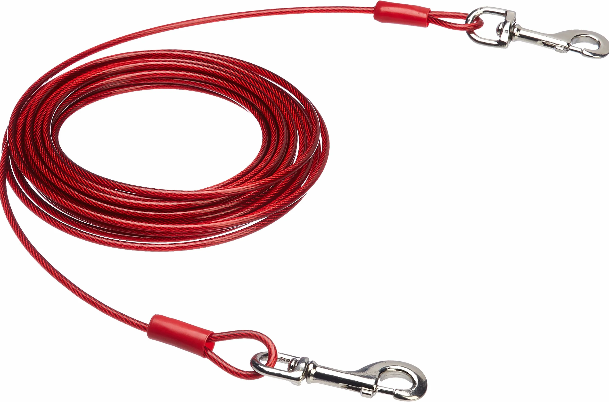 Amazon Basics Câble d'attache pour chiens 56 kg 9,14 m Rouge