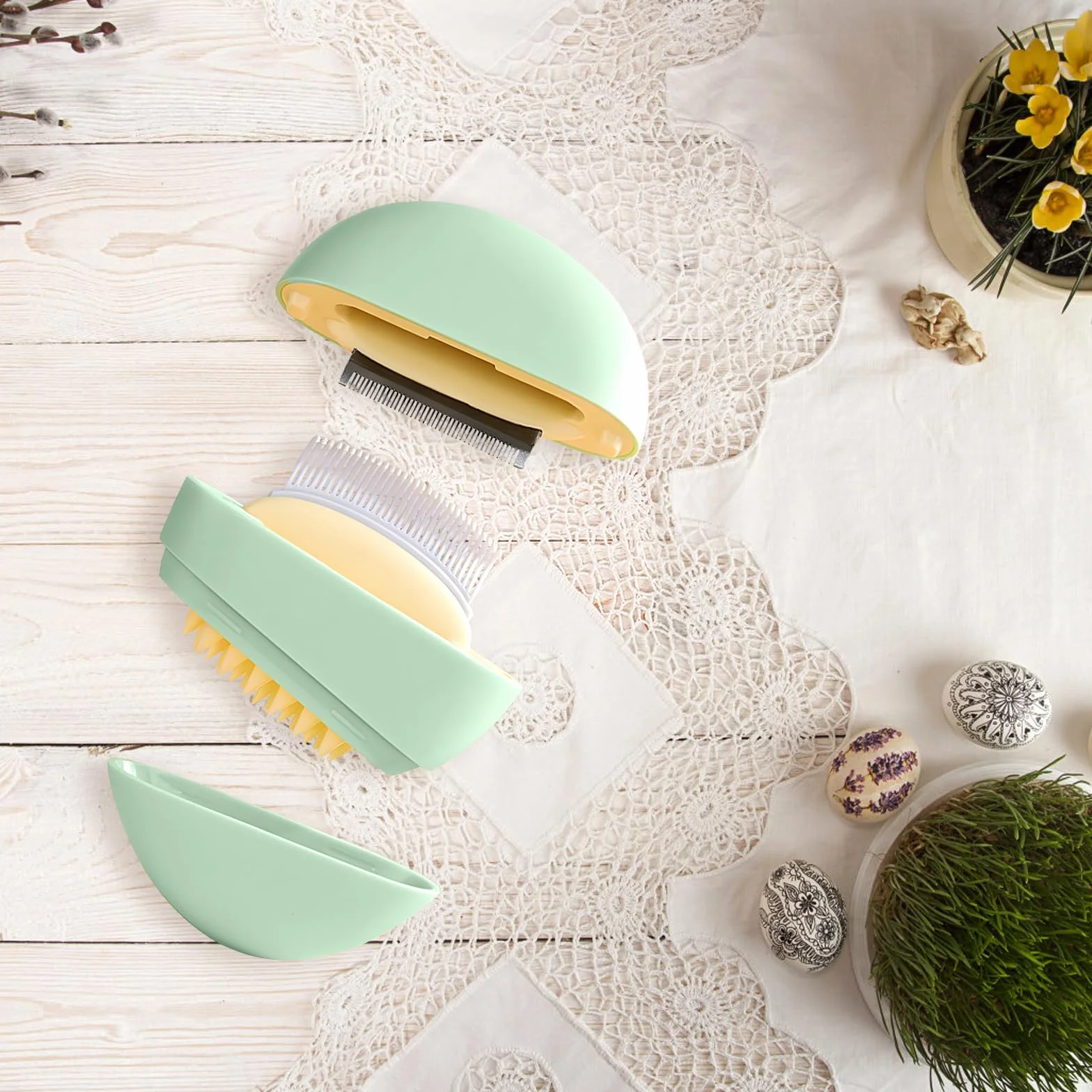 Brosse de Massage 4 en 1 pour Animaux de Compagnie, Brosse Chat et Chien