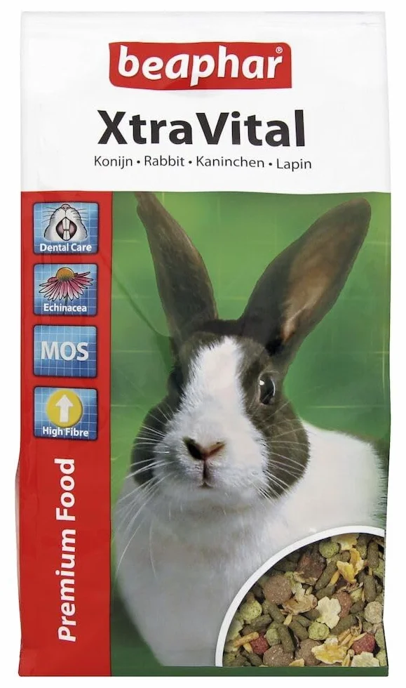 BEAPHAR XTRAVITAL Alimentation pour Lapin 1kg Riche en Vitamines & Fibres