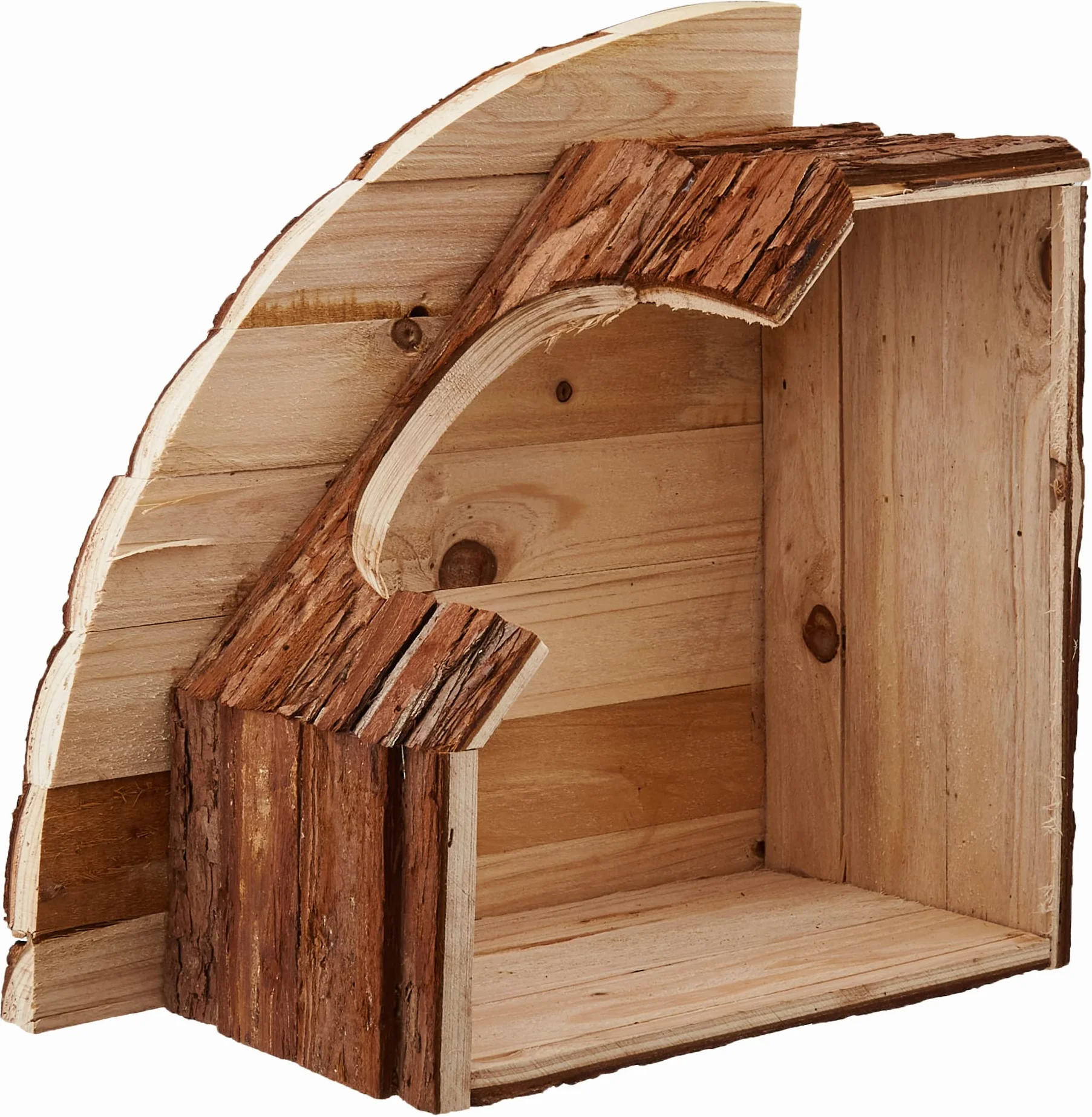 CROCI Maison Hamster Russe - Accessoire de Cage pour Rongeurs - Jouet Idéal pour Lapin Nain, Cochon d'Inde, Rat, Gerbille Rongeur, Porc-épic et Petites Tortues en Bois Naturel, 42x15x30 cm