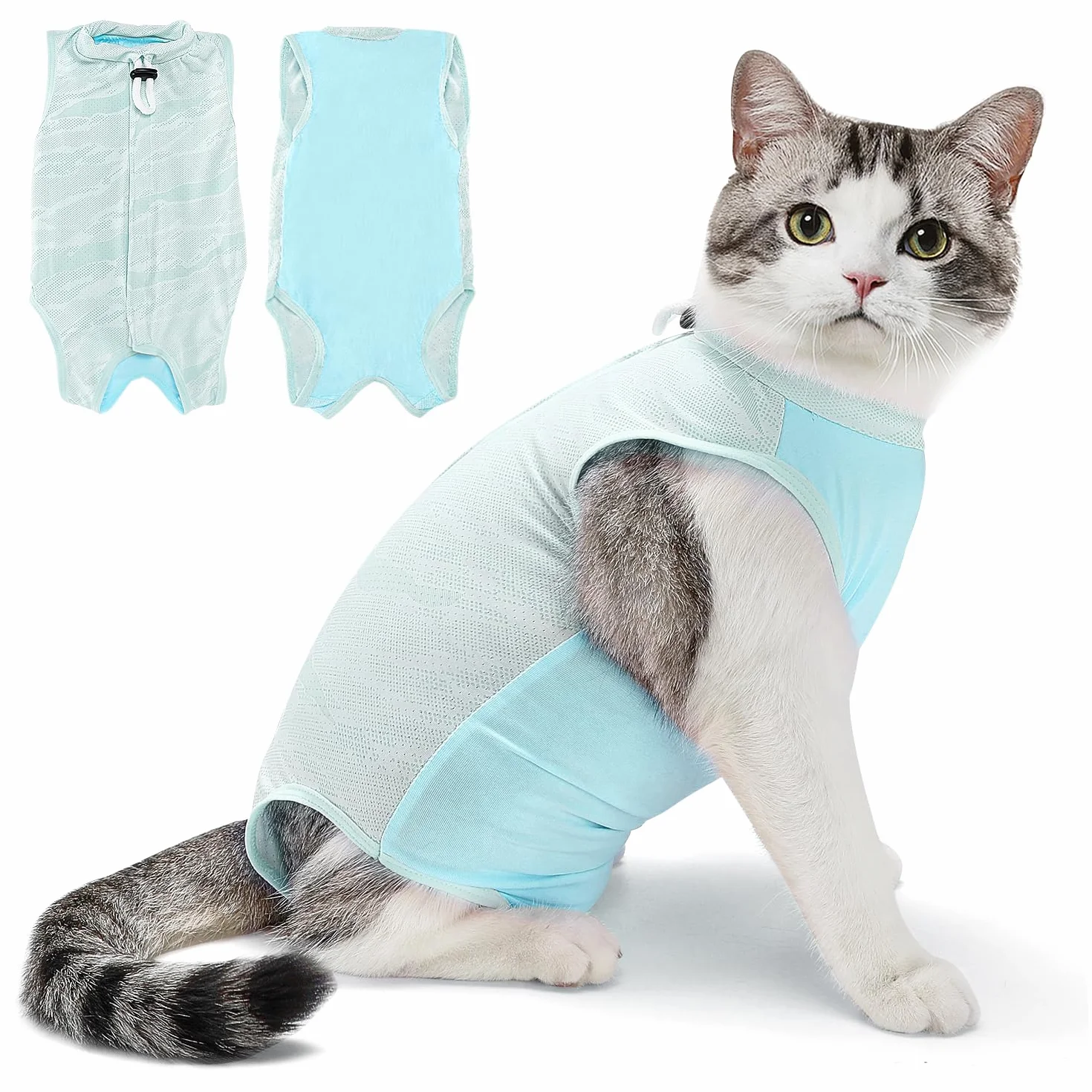Slowton Combinaison de Récupération pour Chat après Chirurgie, Onesie Résistante aux Poils Alternative au Collier à Cône E