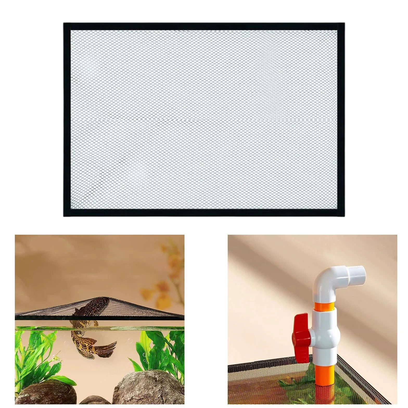 Couvercle supérieur d'écran d'aquarium, Filet Anti-Saut, 60x30cm