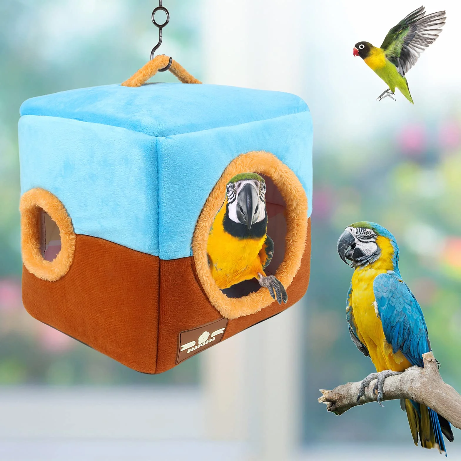 Nichoir pour Perroquet de Grande Taille – Grotte Suspendue pour Grands Oiseaux, Amazones, Gris Africains, Cacatoès