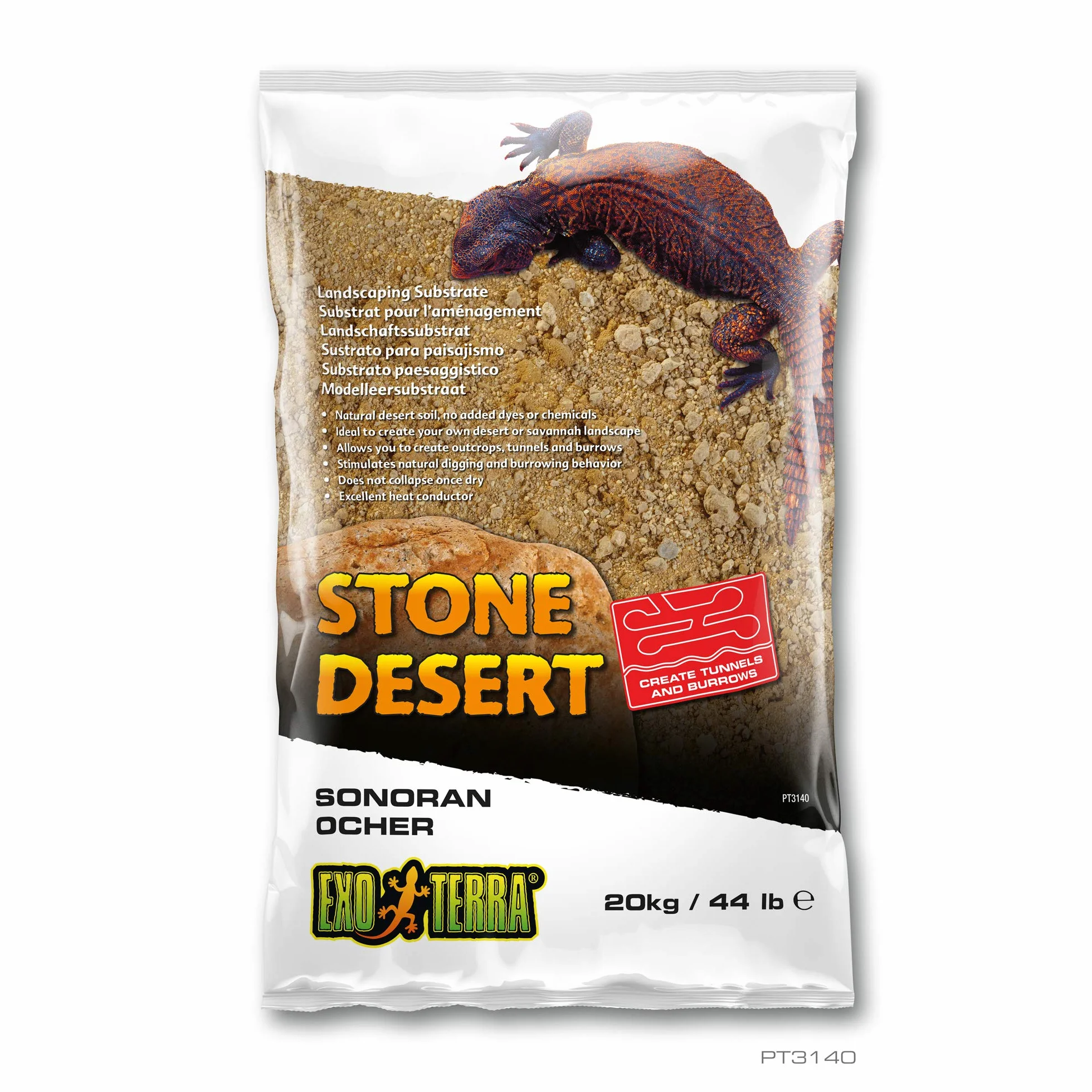 EXO Terra PT3140 Substrat Paysage Sonoran Ocher Stone Desert Sol Terrarium 20 kg