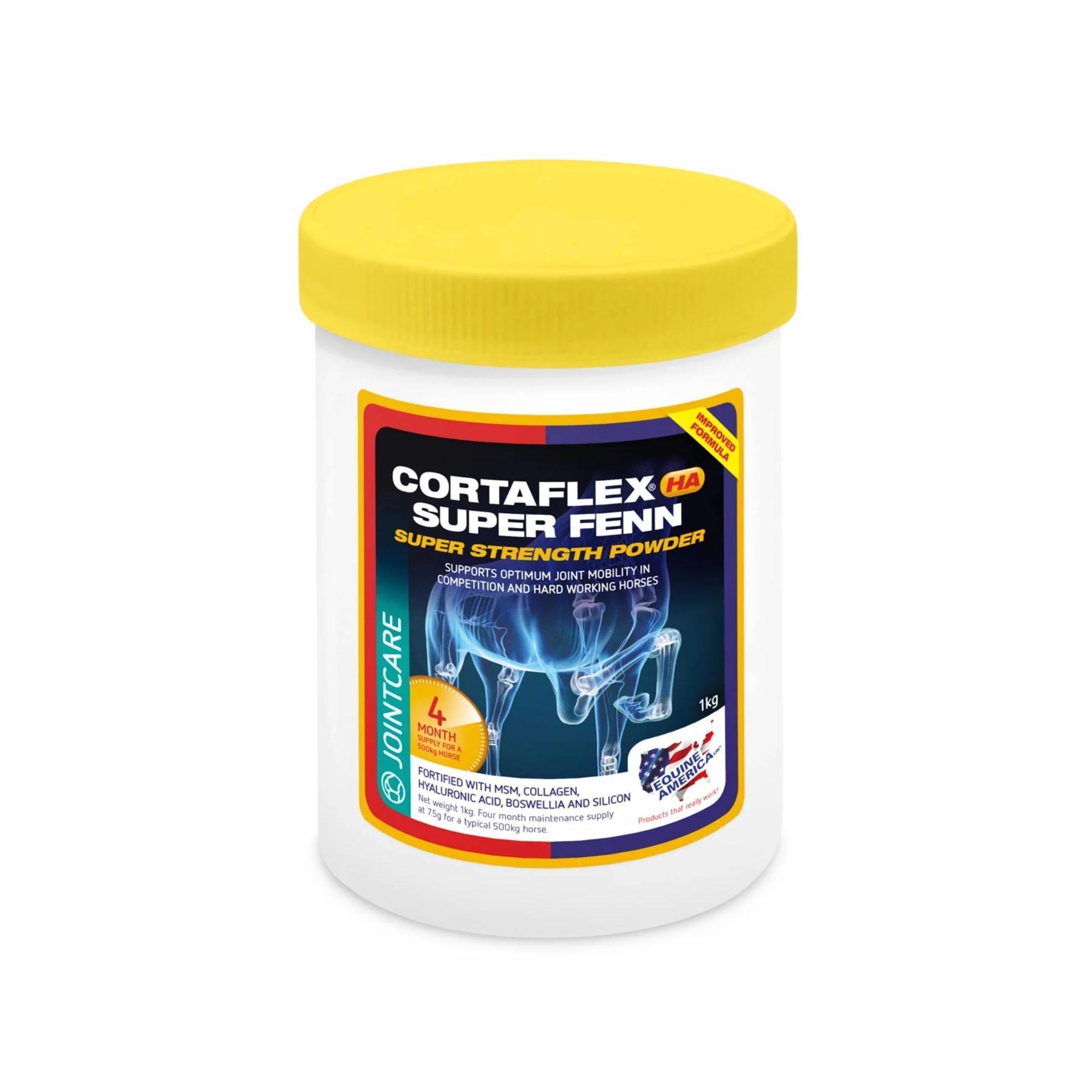 Equine America Cortaflex HA Super Fenn Poudre Super Forte 1 kg Complément Cheval & Poney