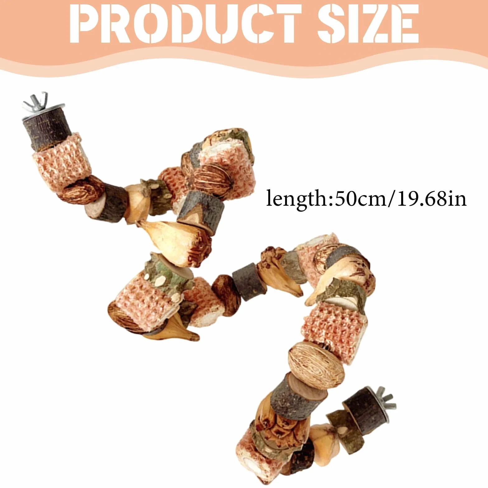 Perchoir Perroquet Jouet 50 cm Oiseaux Jouets à Mâcher Suspendre Perruches Inséparables Pinsons