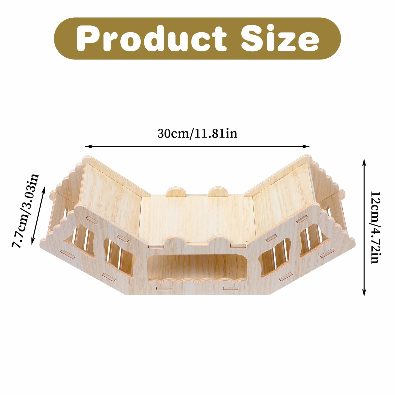 HJZHI Cachette polyvalente pour hamster et tunnel d'exploration, maison de hamster avec échelle d'escalade en bois pour gerbilles, hamsters, petits accessoires pour animaux de compagnie (style C)