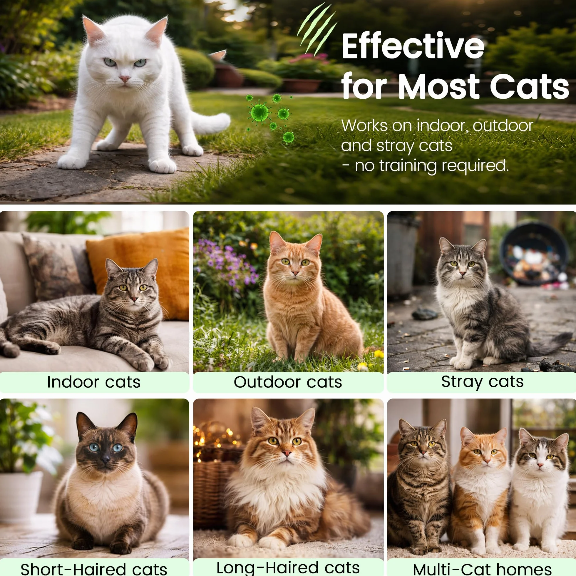 Lot de 10 balles répulsives naturelles pour chat – Non toxique, intérieur et extérieur
