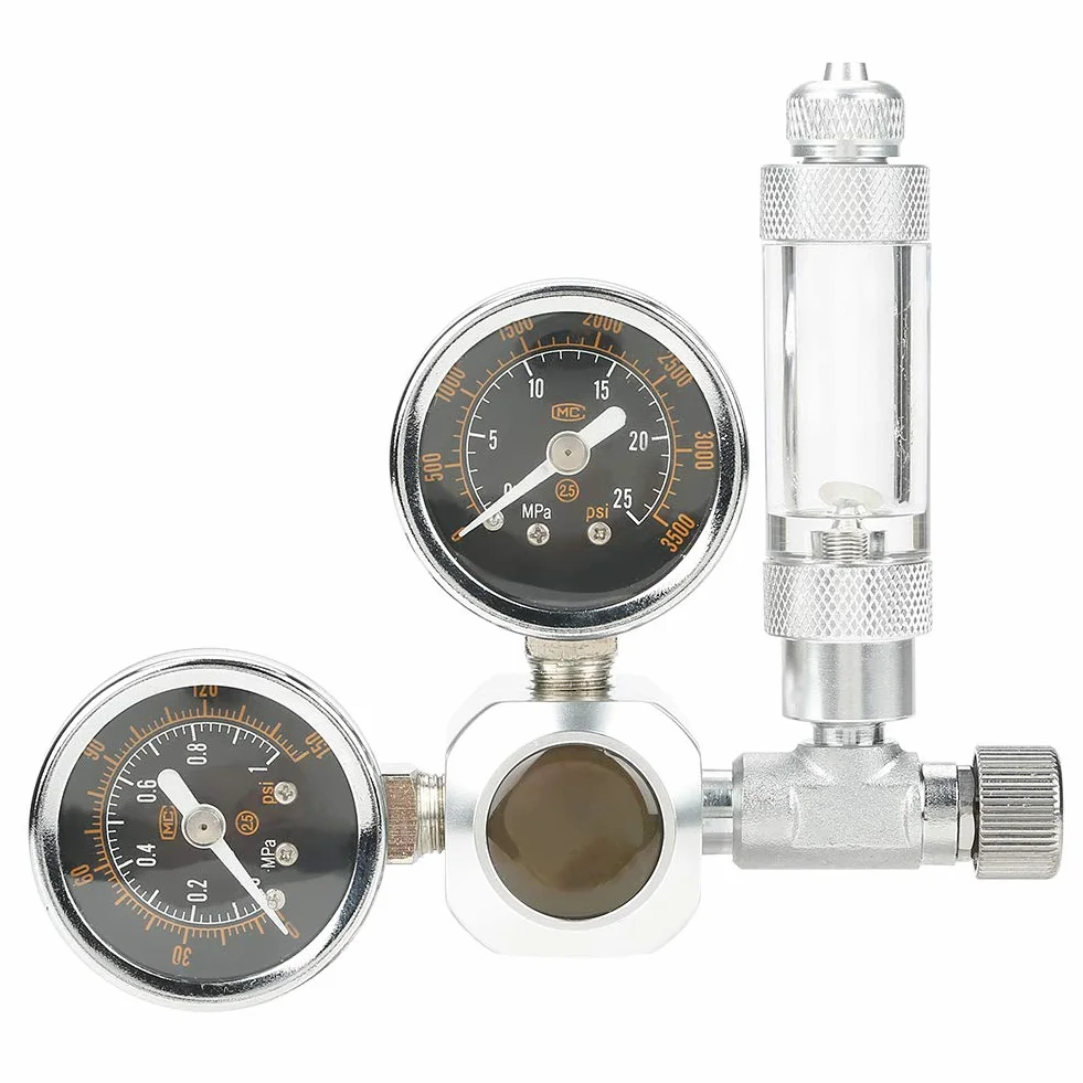 Distributeur de CO2 pour Aquarium avec Régulateur Pression Réglable Double Affichage, Compteur de Bulles et Clapet Interface w21.8