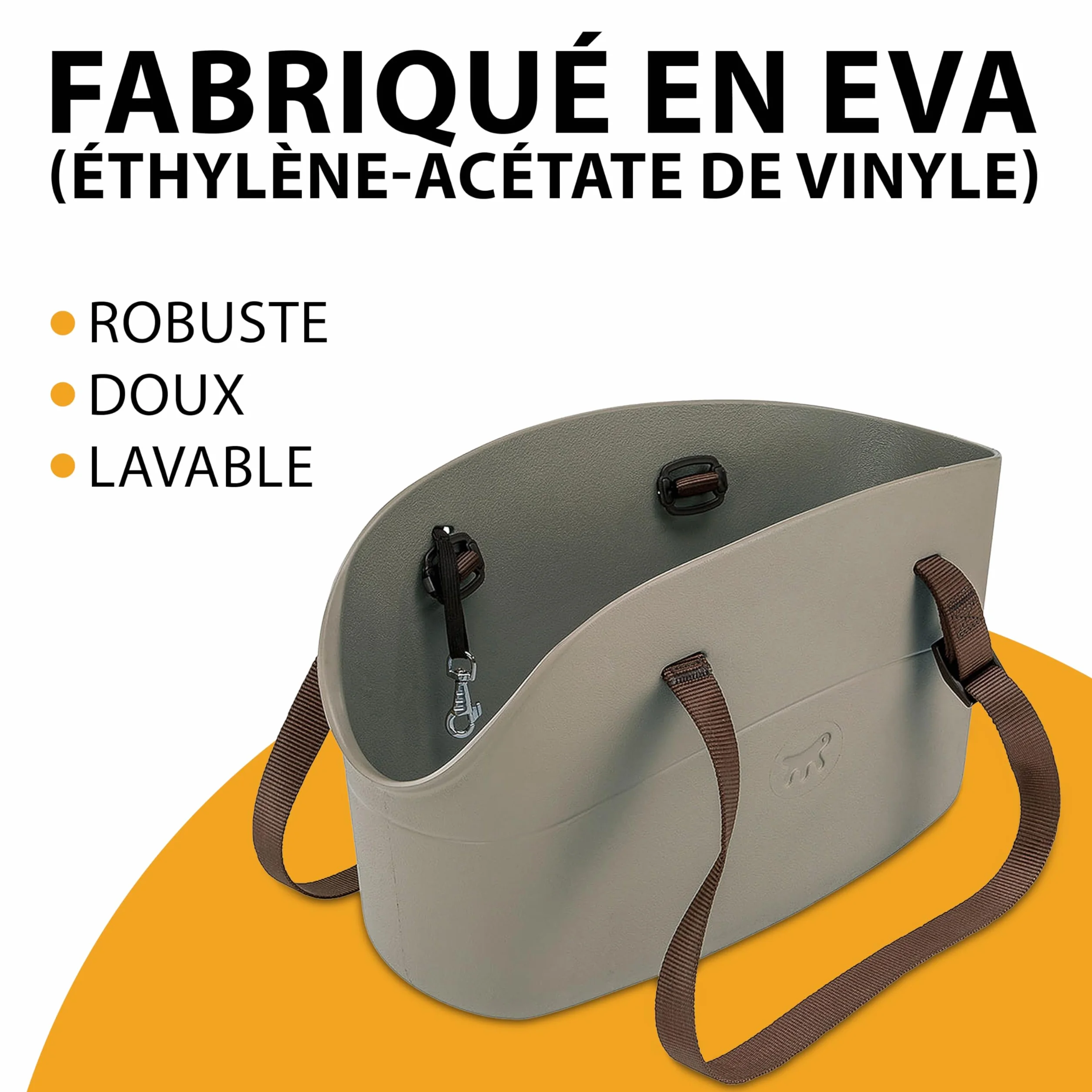Ferplast Sac pour chiens WITH-ME SMALL caoutchouc EVA poignées réglables ceinture de sécurité 14 x 35 x h 22 cm Taupe