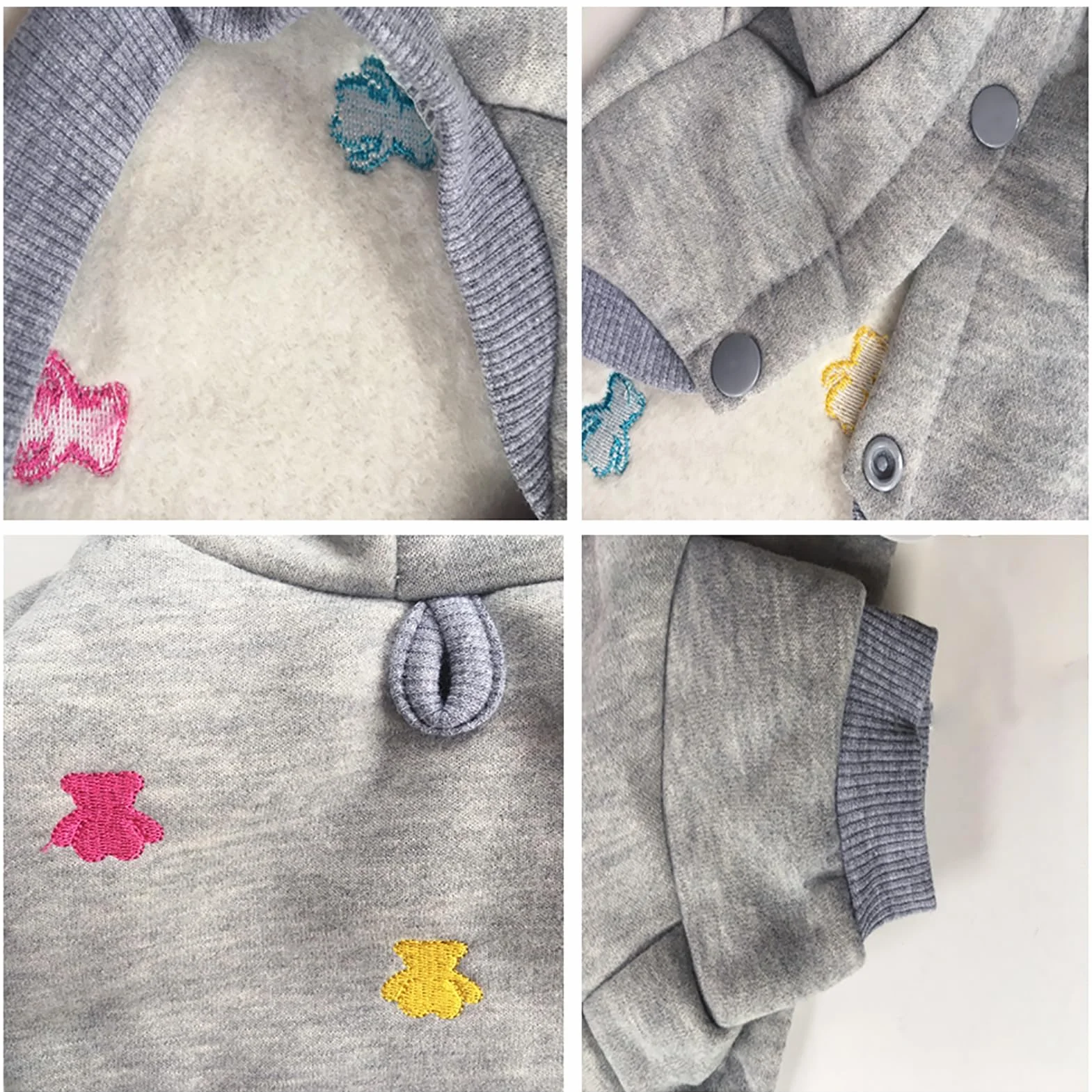 LeerKing Sweats à Capuche Chaud pour Chien en Coton Gris XXS