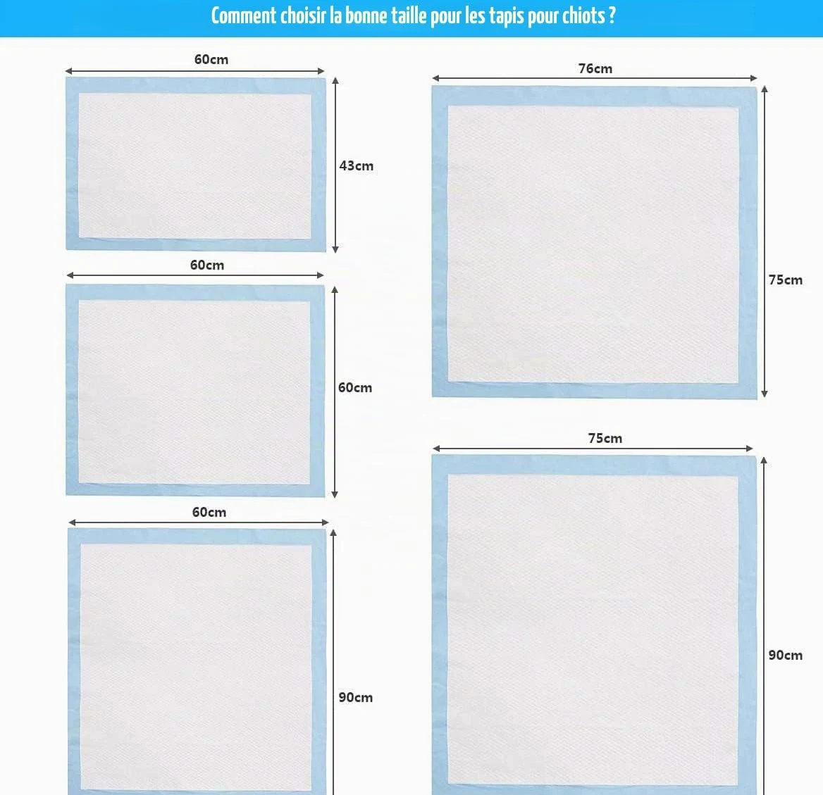 FANTASK Lot de 100 Tapis d'entraînement jetables pour Chiot - Design Anti-Fuite à 5 Couches - 60 x 90 cm