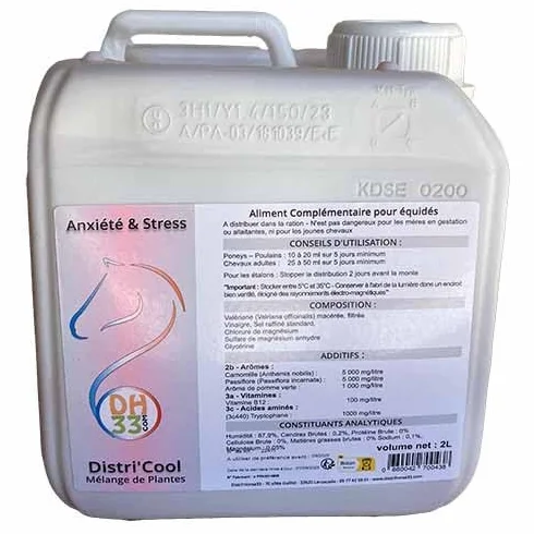 Produit Anti Stress Cheval - Distri'Cool - DistriHorse33 - 2L