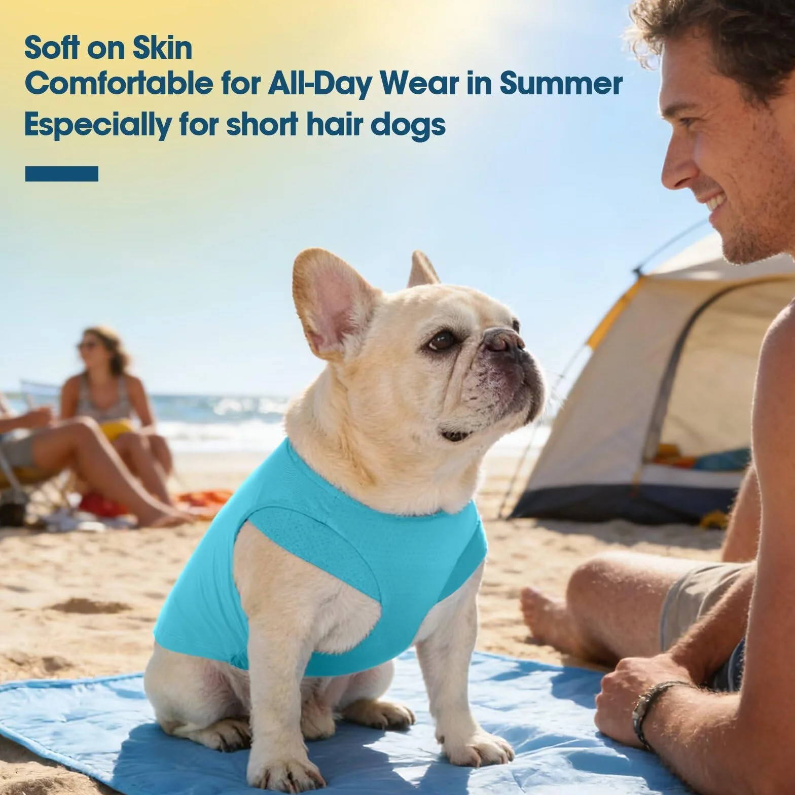 Lot de 2 t-shirts rafraîchissants pour chiens grande taille, protection UV UPF50+, séchage rapide, léger, pour randonnée plage voyage