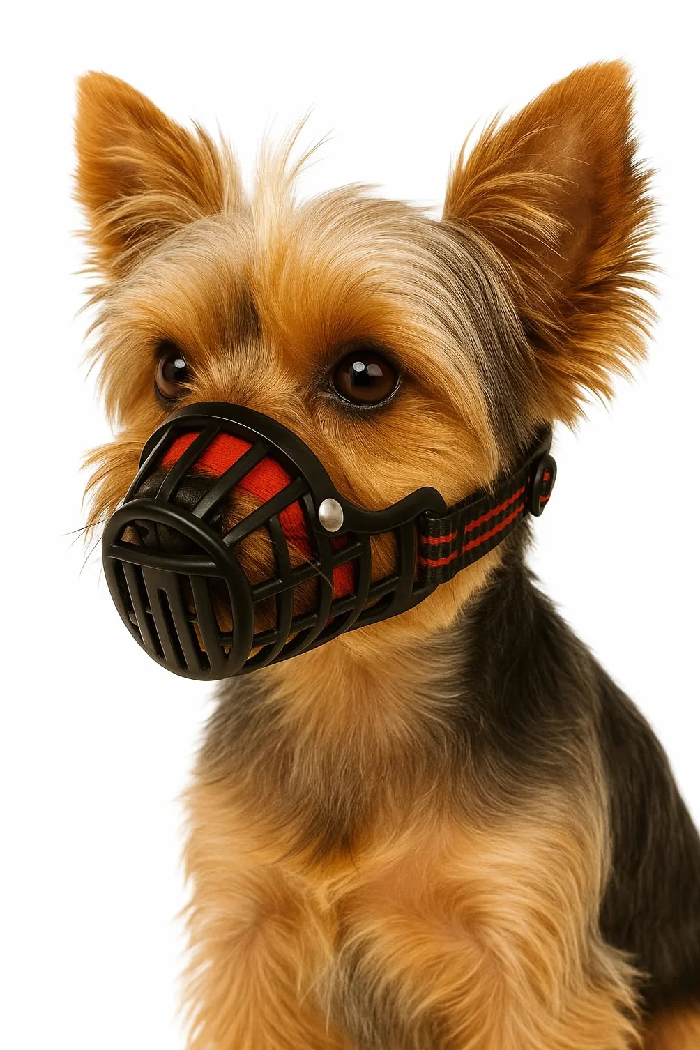 Muselière Chien - Museliere pour Chiens - Taille XS: Nuque 26-37cm, Nez 4x4,5cm - idéal pour Les promenades - Flamingo Muselière Chien Silas Noir