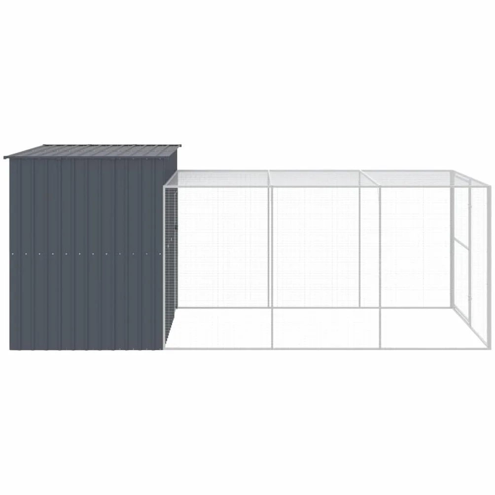 Chenil d'extérieur pour Chien, Enclos Cage Métal avec Cour 214x457x181 cm Anthracite