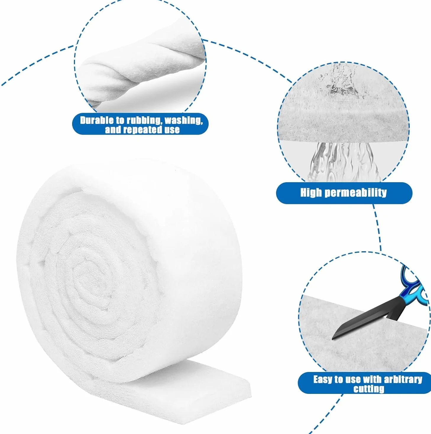 Eponge filtrante pour Aquarium,2 m de Tampon filtrant pour Aquarium,Tampon filtrant biochimique épaissi,Mousse filtrante pour Aquarium de Bassin